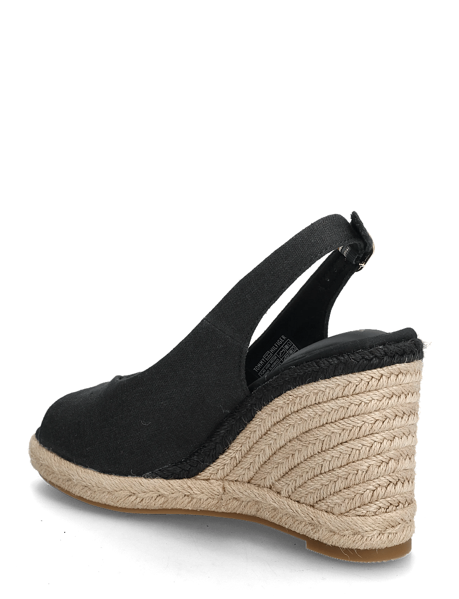Tommy Hilfiger - FLAG HIGH WEDGE ESPAD SLINGBACK - konfirmation - black - 2