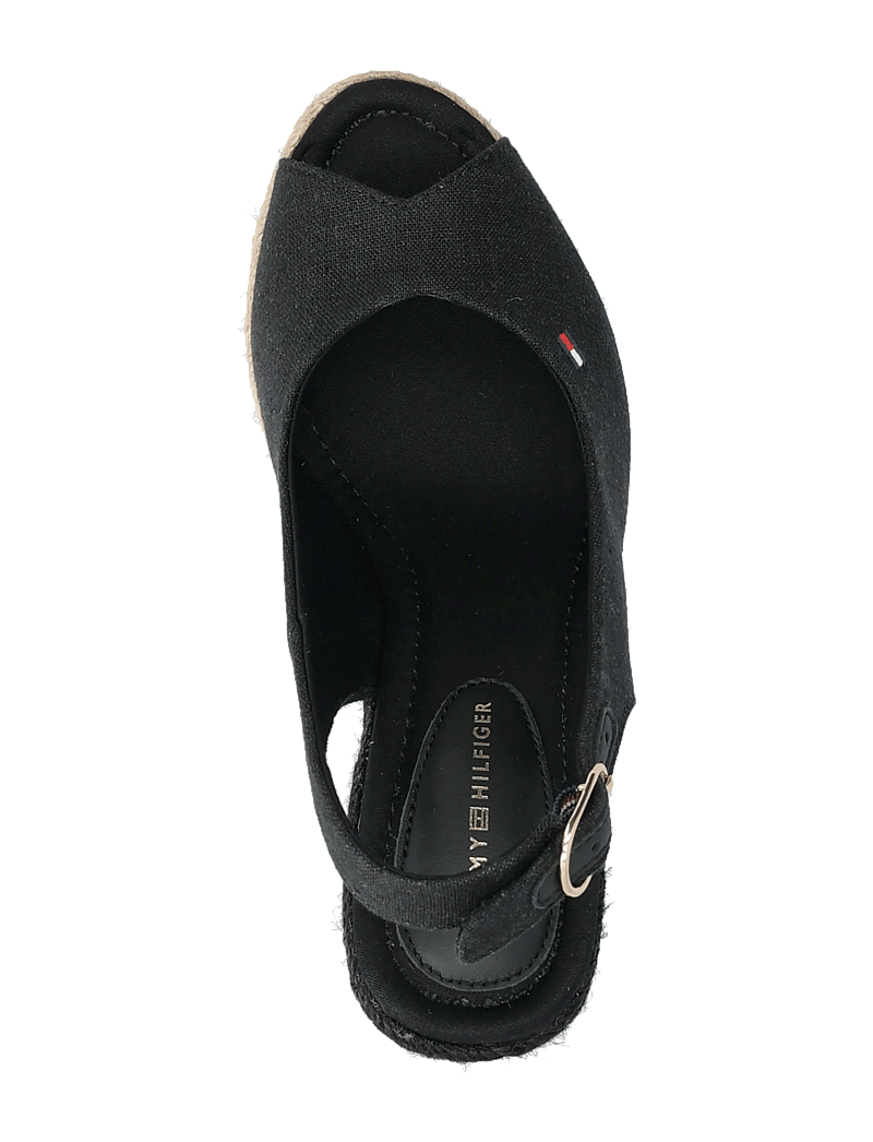 Tommy Hilfiger - FLAG HIGH WEDGE ESPAD SLINGBACK - konfirmation - black - 3