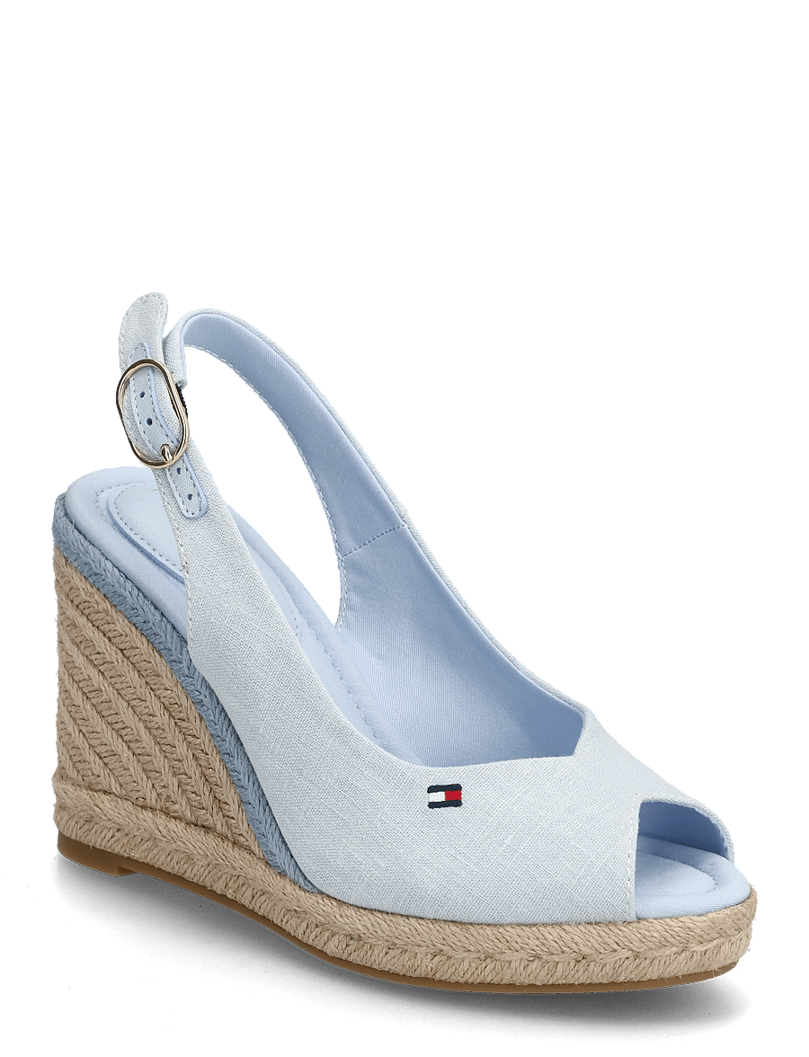 Tommy Hilfiger - FLAG HIGH WEDGE ESPAD SLINGBACK - konfirmation - breezy blue - 0