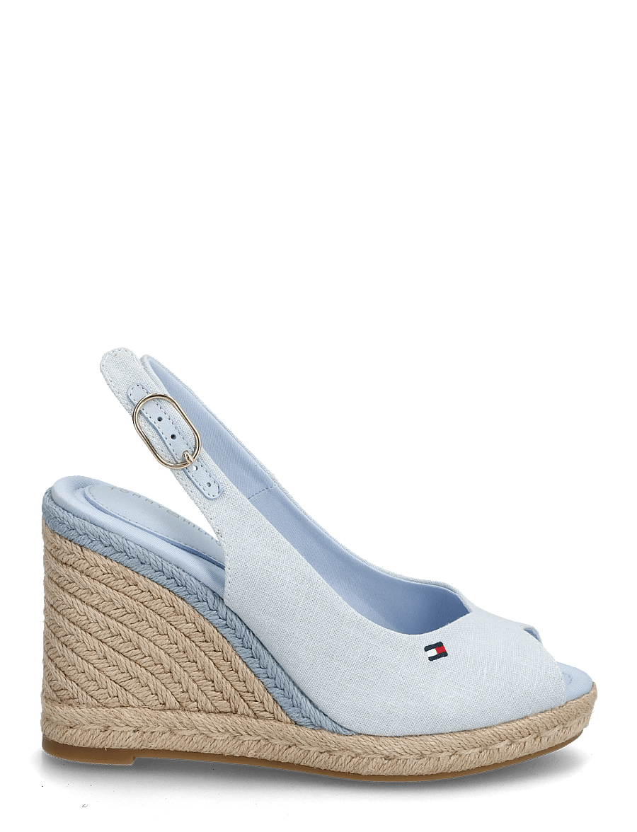 Tommy Hilfiger - FLAG HIGH WEDGE ESPAD SLINGBACK - konfirmation - breezy blue - 1