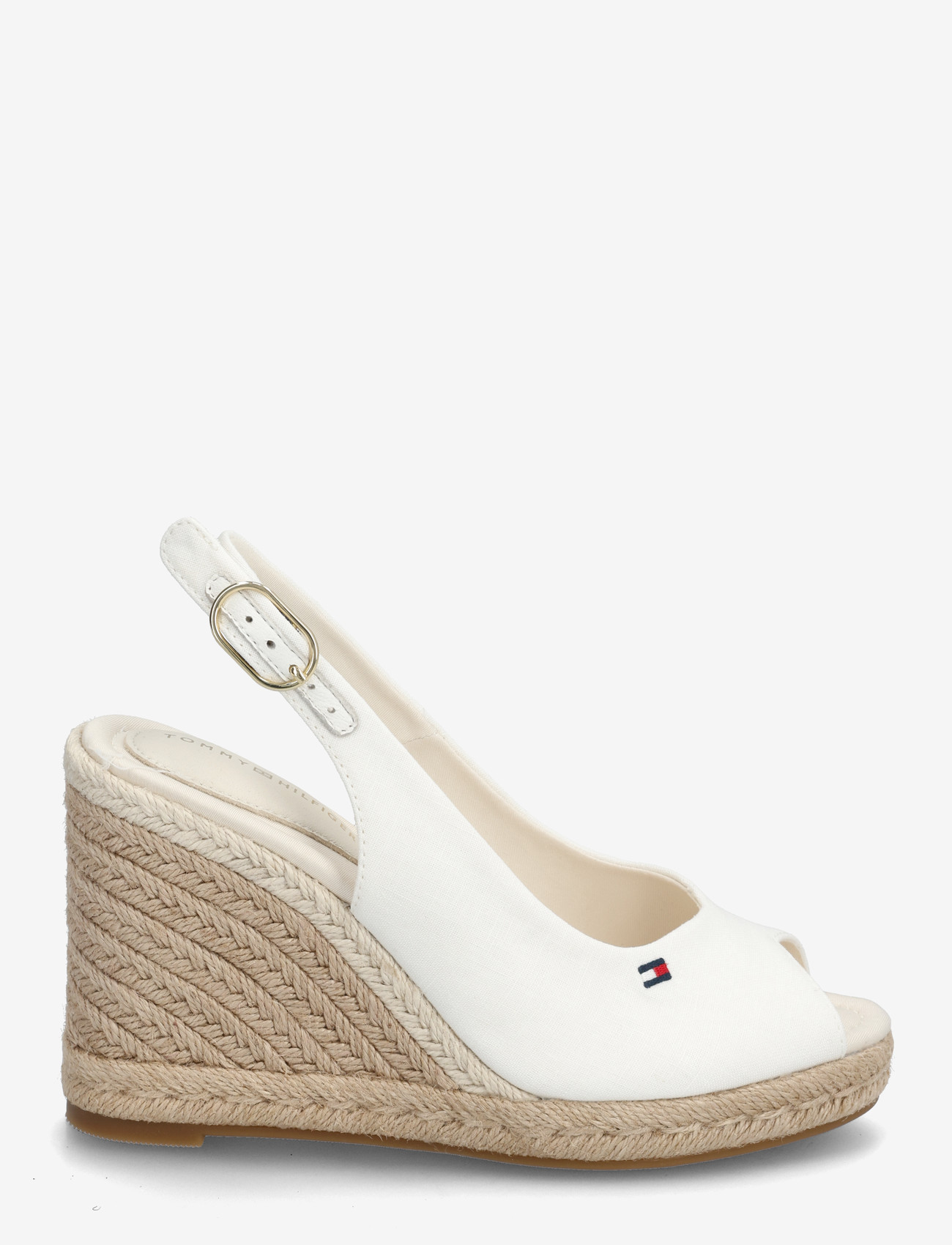 Tommy Hilfiger - FLAG HIGH WEDGE ESPAD SLINGBACK - heeled slingbacks - ecru - 1