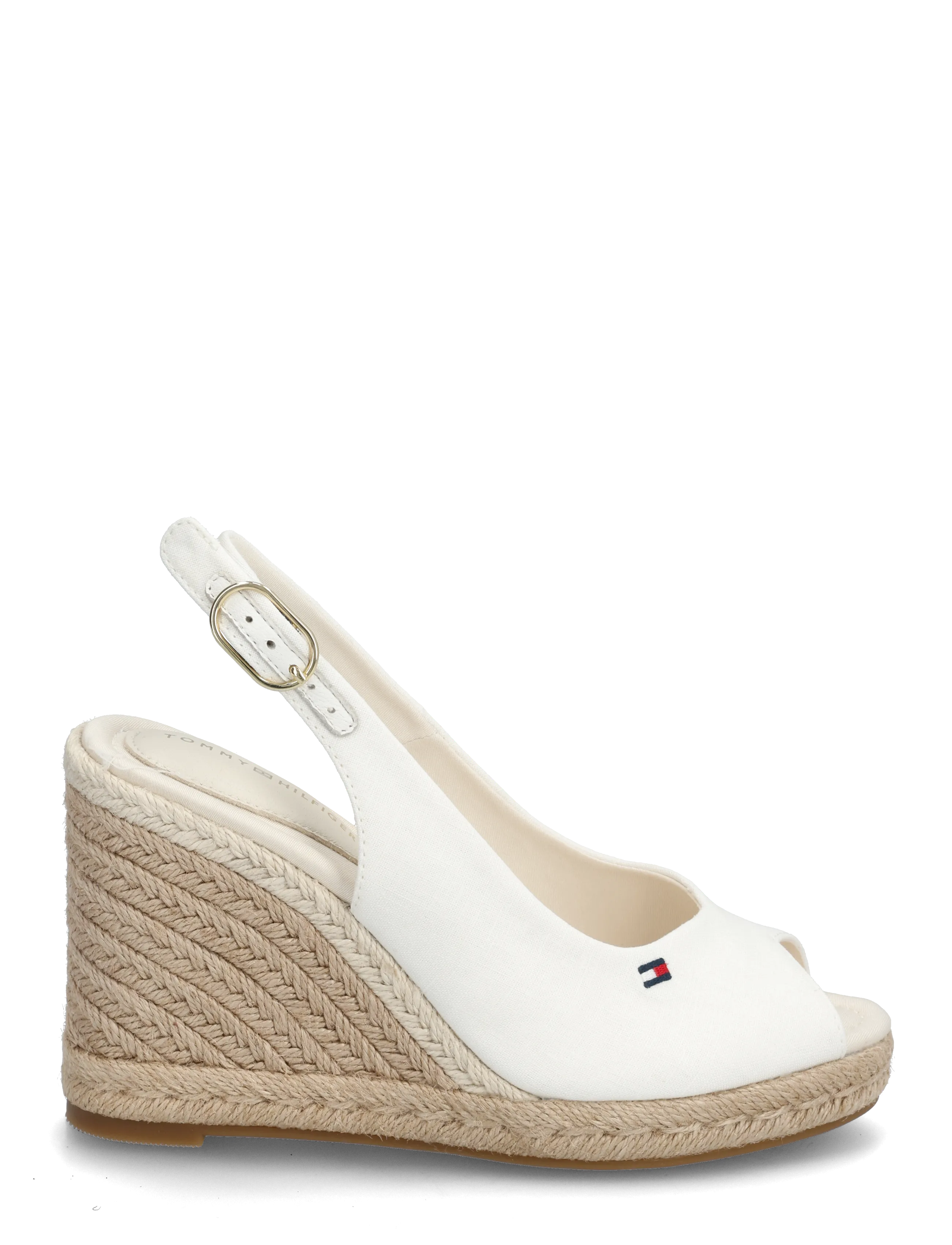 Tommy Hilfiger - FLAG HIGH WEDGE ESPAD SLINGBACK - konfirmation - ecru - 1