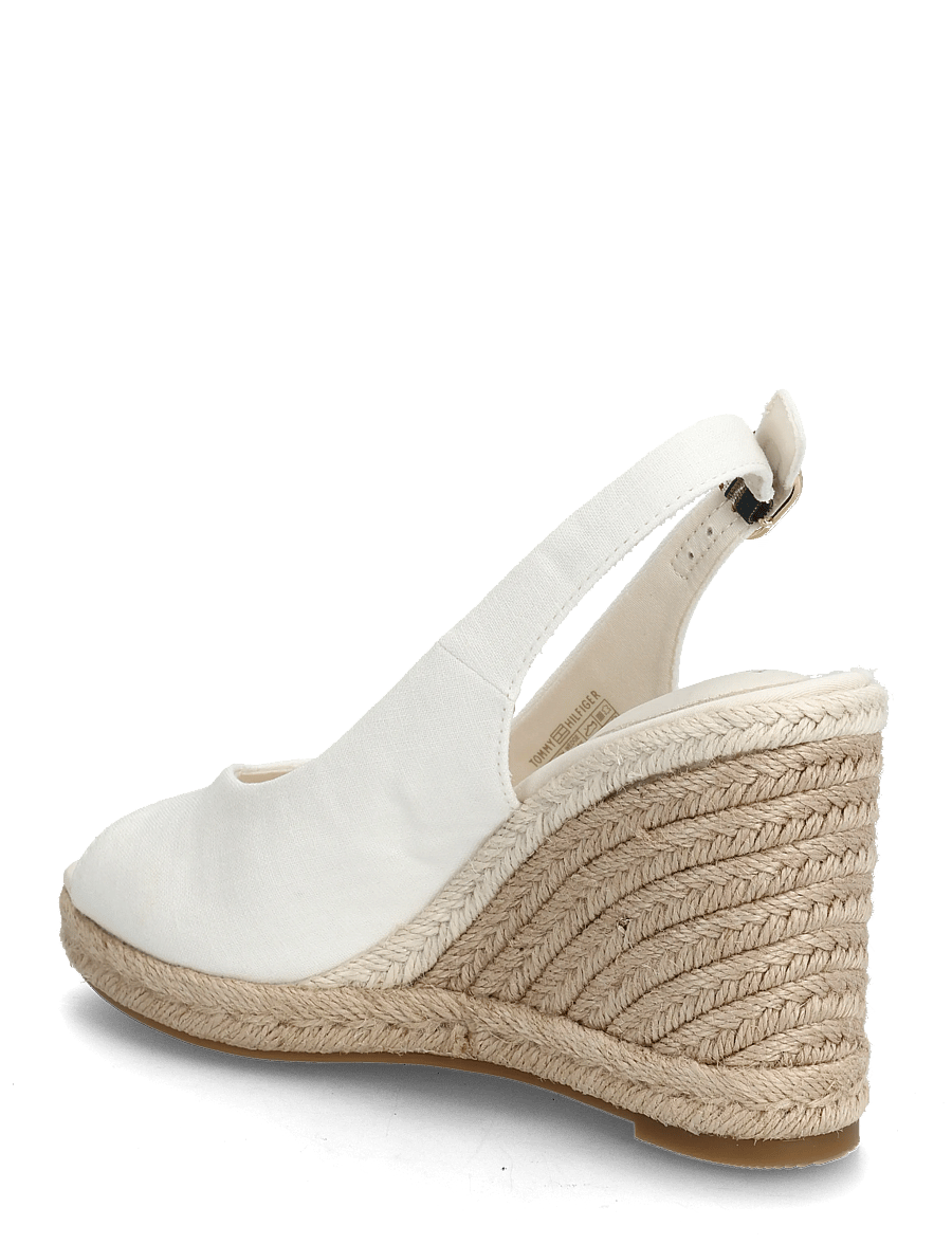 Tommy Hilfiger - FLAG HIGH WEDGE ESPAD SLINGBACK - konfirmation - ecru - 2