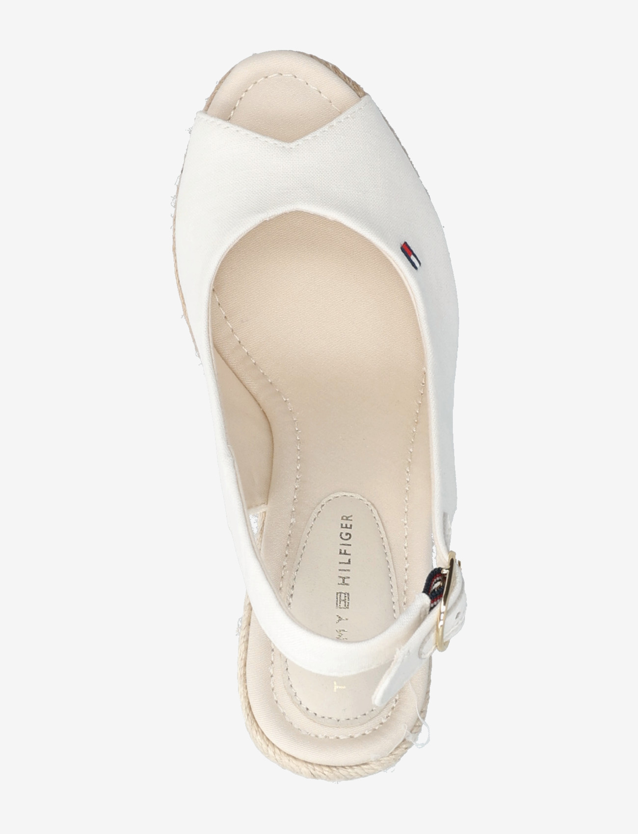Tommy Hilfiger - FLAG HIGH WEDGE ESPAD SLINGBACK - heeled slingbacks - ecru - 3