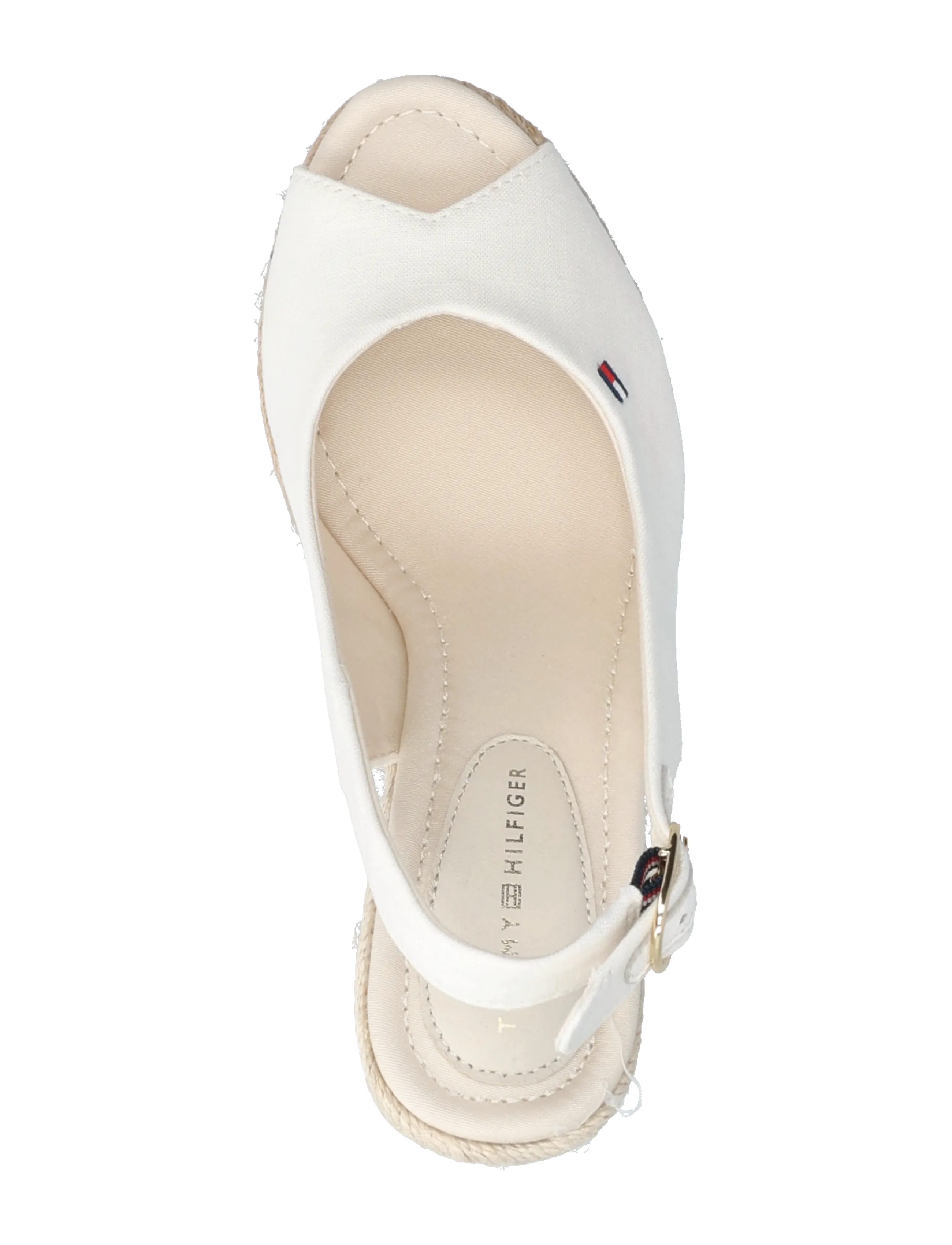 Tommy Hilfiger - FLAG HIGH WEDGE ESPAD SLINGBACK - konfirmation - ecru - 3