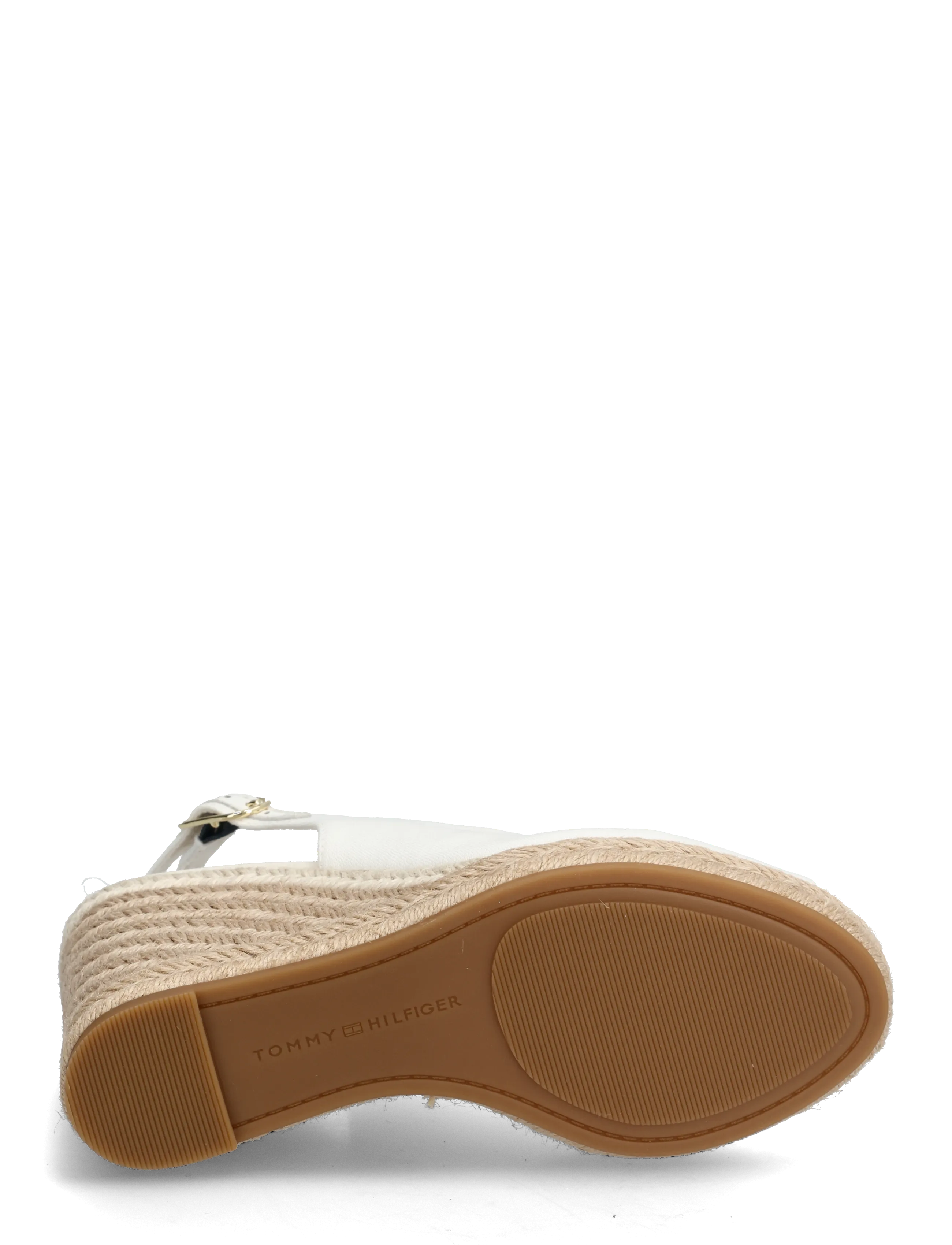 Tommy Hilfiger - FLAG HIGH WEDGE ESPAD SLINGBACK - konfirmation - ecru - 4