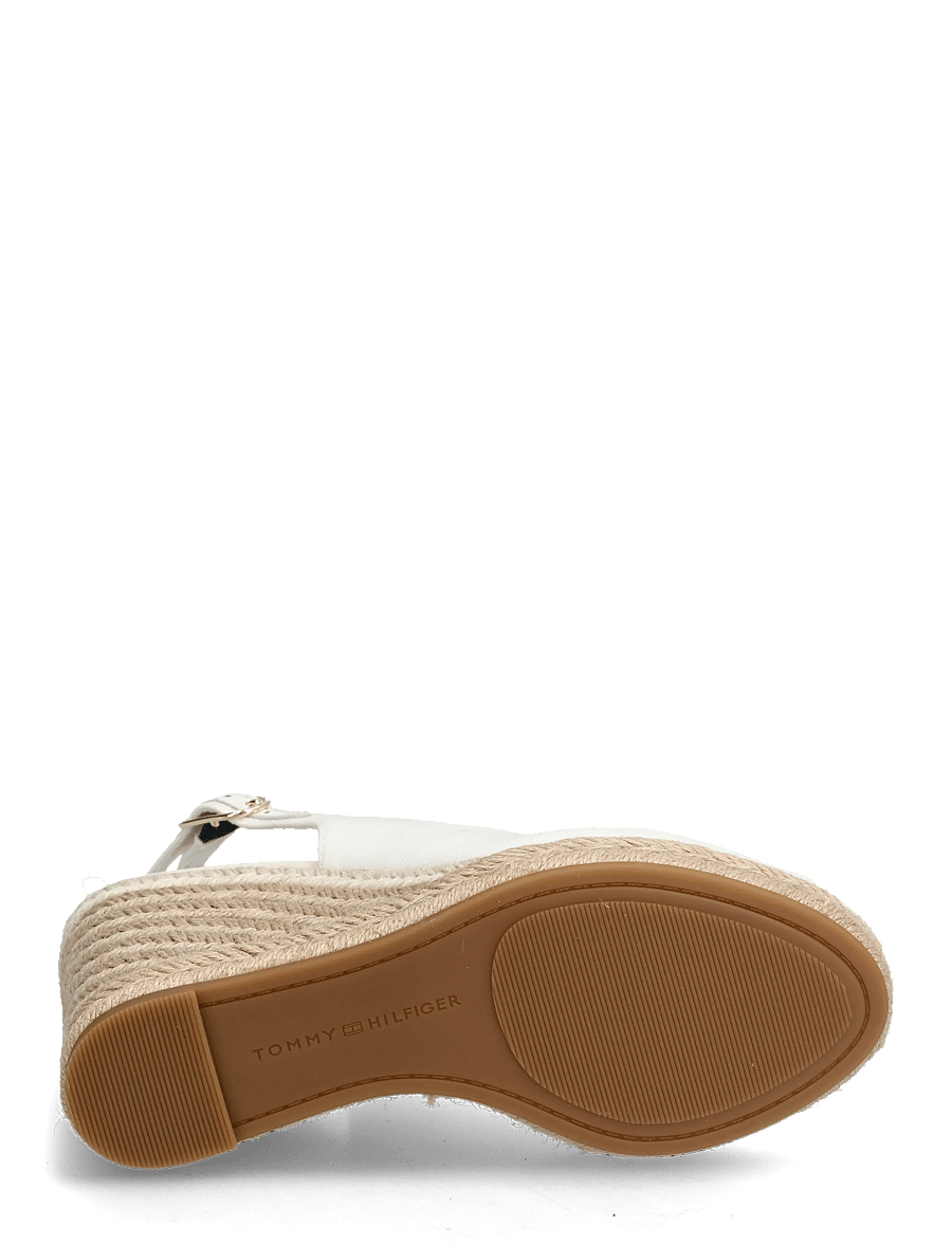 Tommy Hilfiger - FLAG HIGH WEDGE ESPAD SLINGBACK - konfirmation - ecru - 4