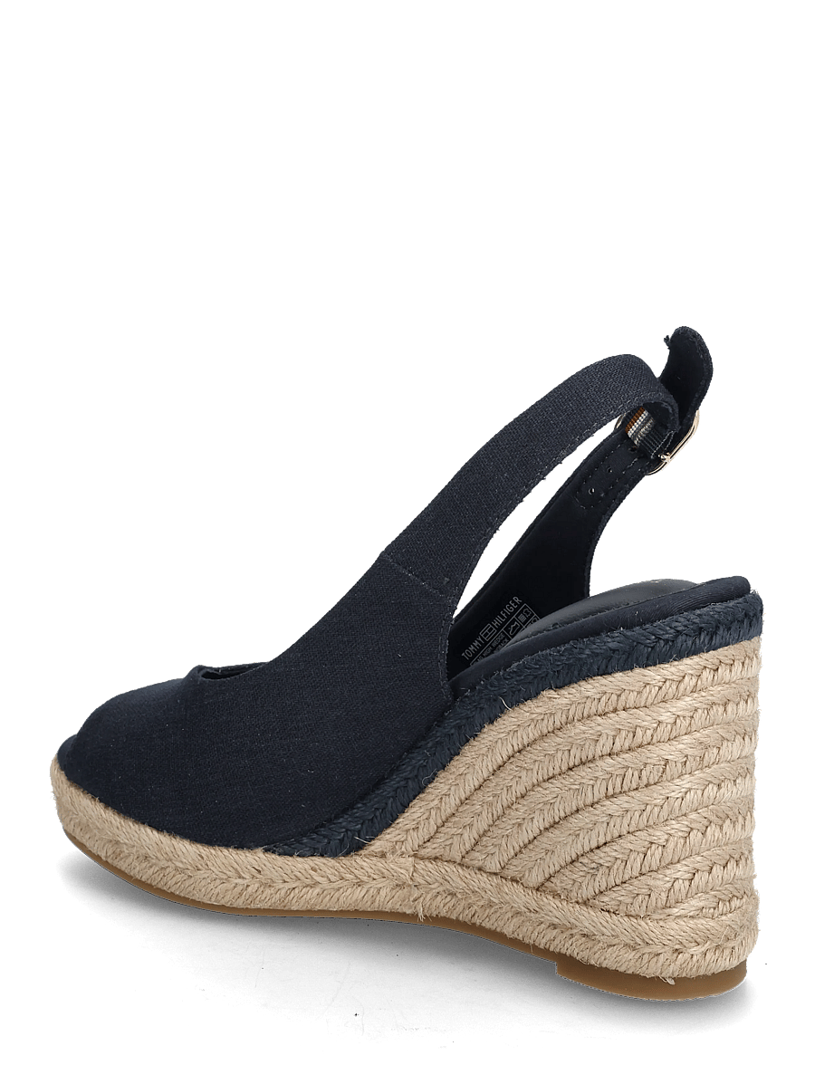 Tommy Hilfiger - FLAG HIGH WEDGE ESPAD SLINGBACK - konfirmation - space blue - 2