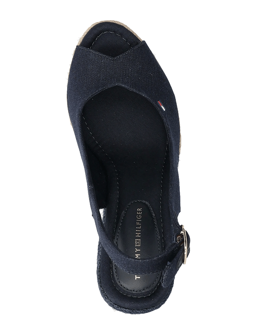 Tommy Hilfiger - FLAG HIGH WEDGE ESPAD SLINGBACK - konfirmation - space blue - 3