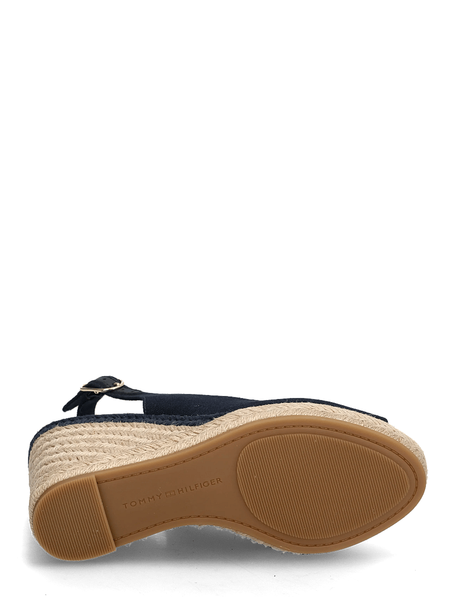 Tommy Hilfiger - FLAG HIGH WEDGE ESPAD SLINGBACK - konfirmation - space blue - 4