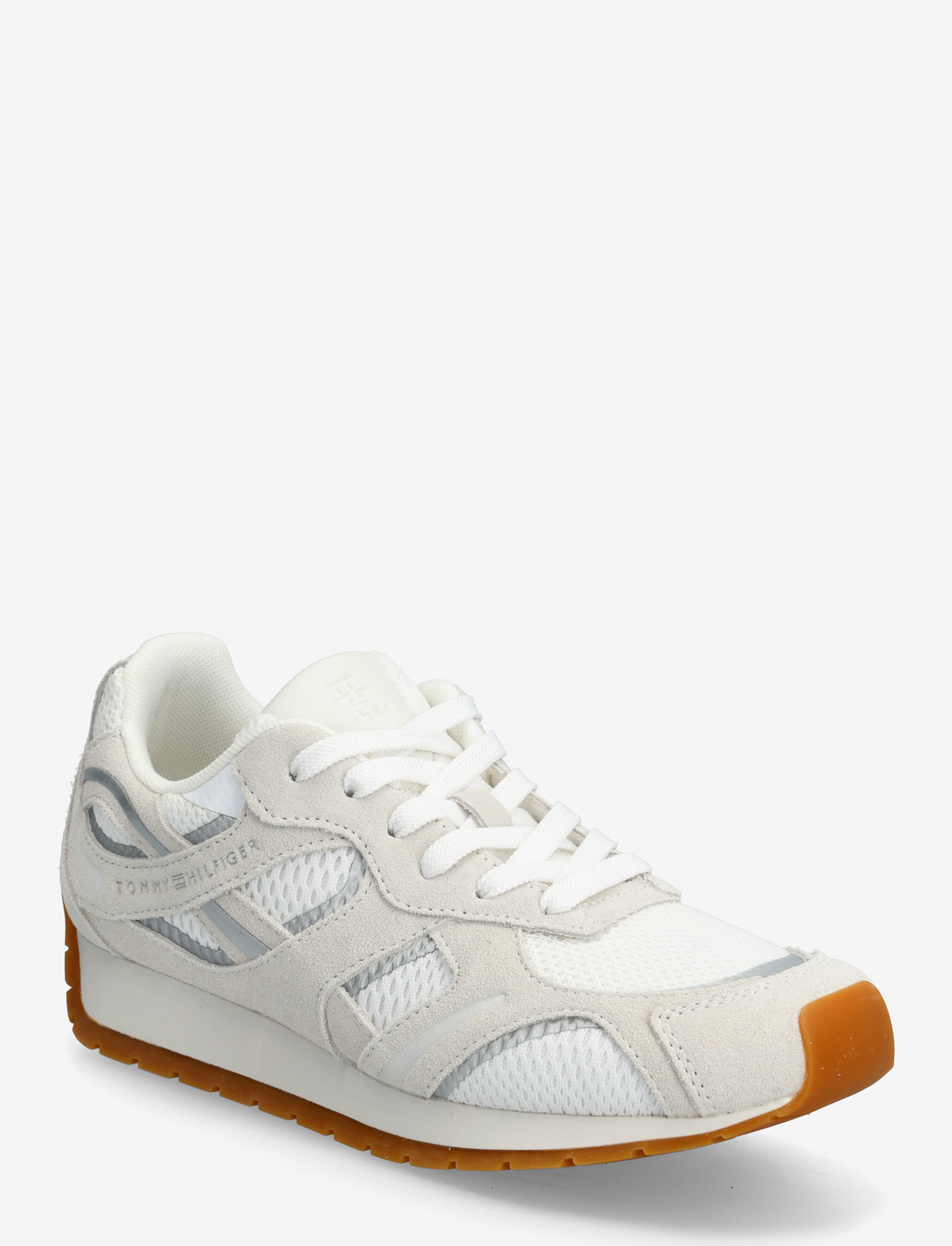 Tommy Hilfiger - TH CHIC SUEDE RETRO RUNNER - konfirmationstøj - white ecru - 0