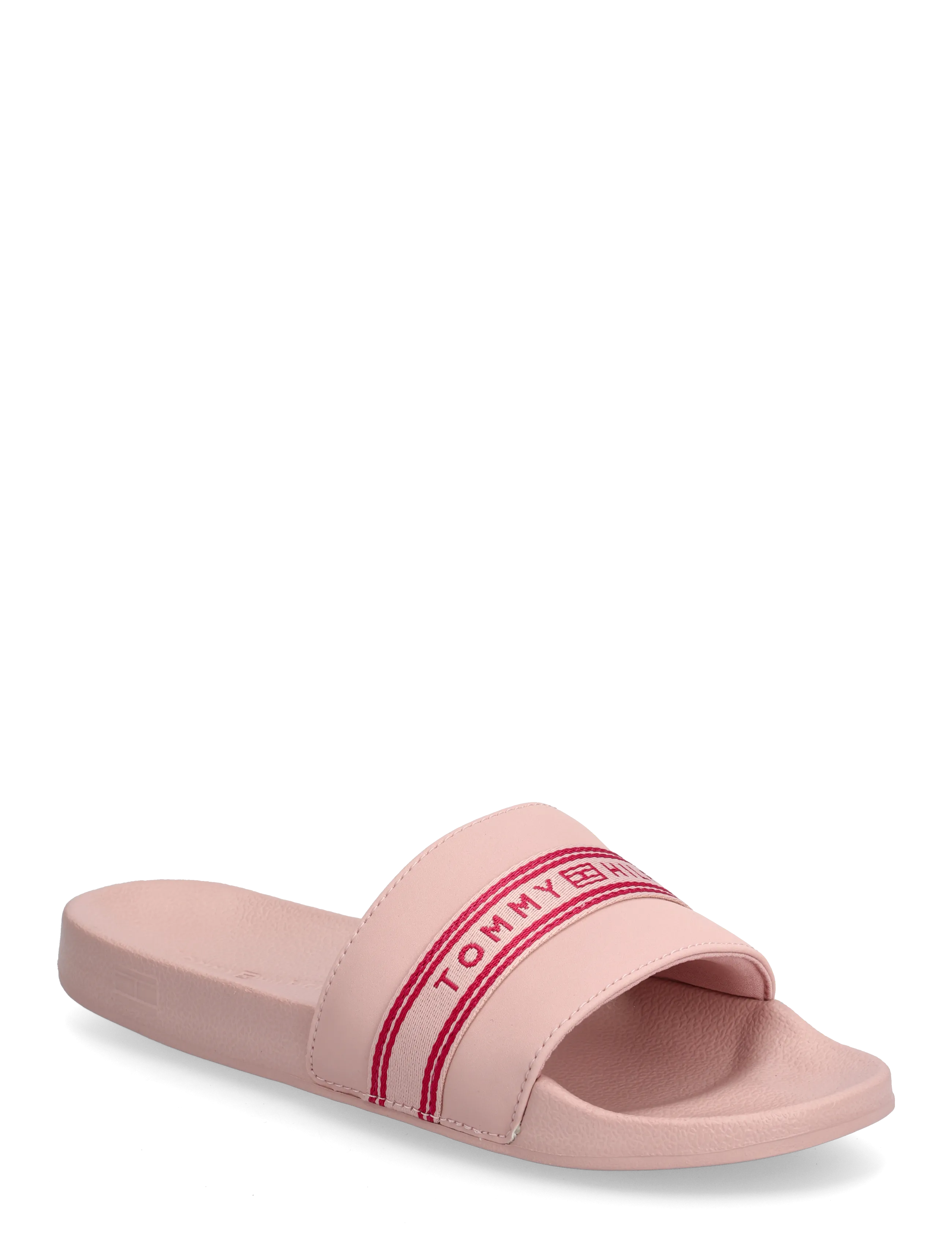 Tommy Hilfiger TH WEBBING POOL SLIDE - Baseino šlepetės - FOGGY PINK / pink/rose