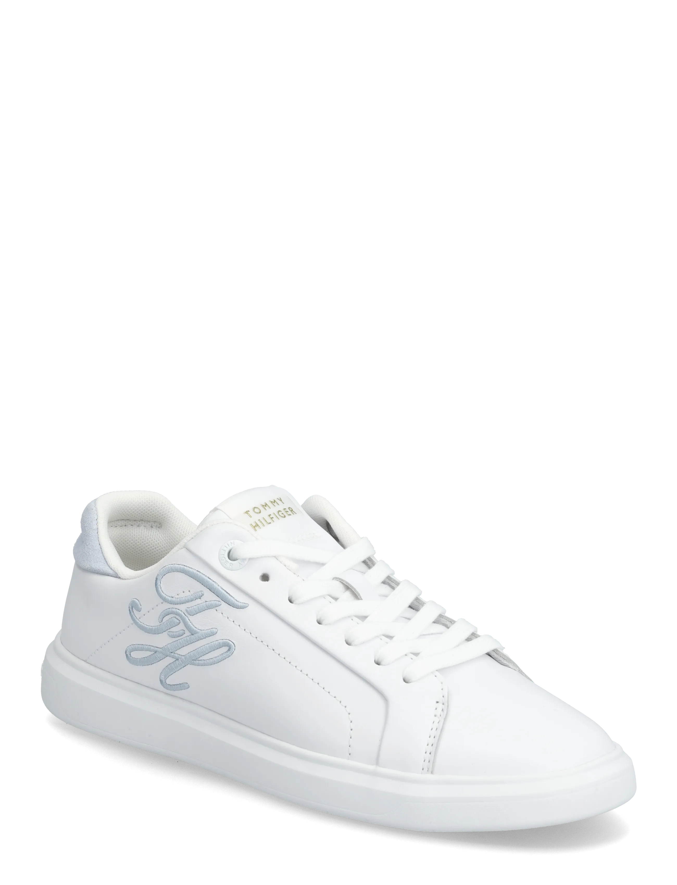 Tommy Hilfiger TH ICON COURT SCRIPT - Sneakers - WHITE BREEZY BLUE / white