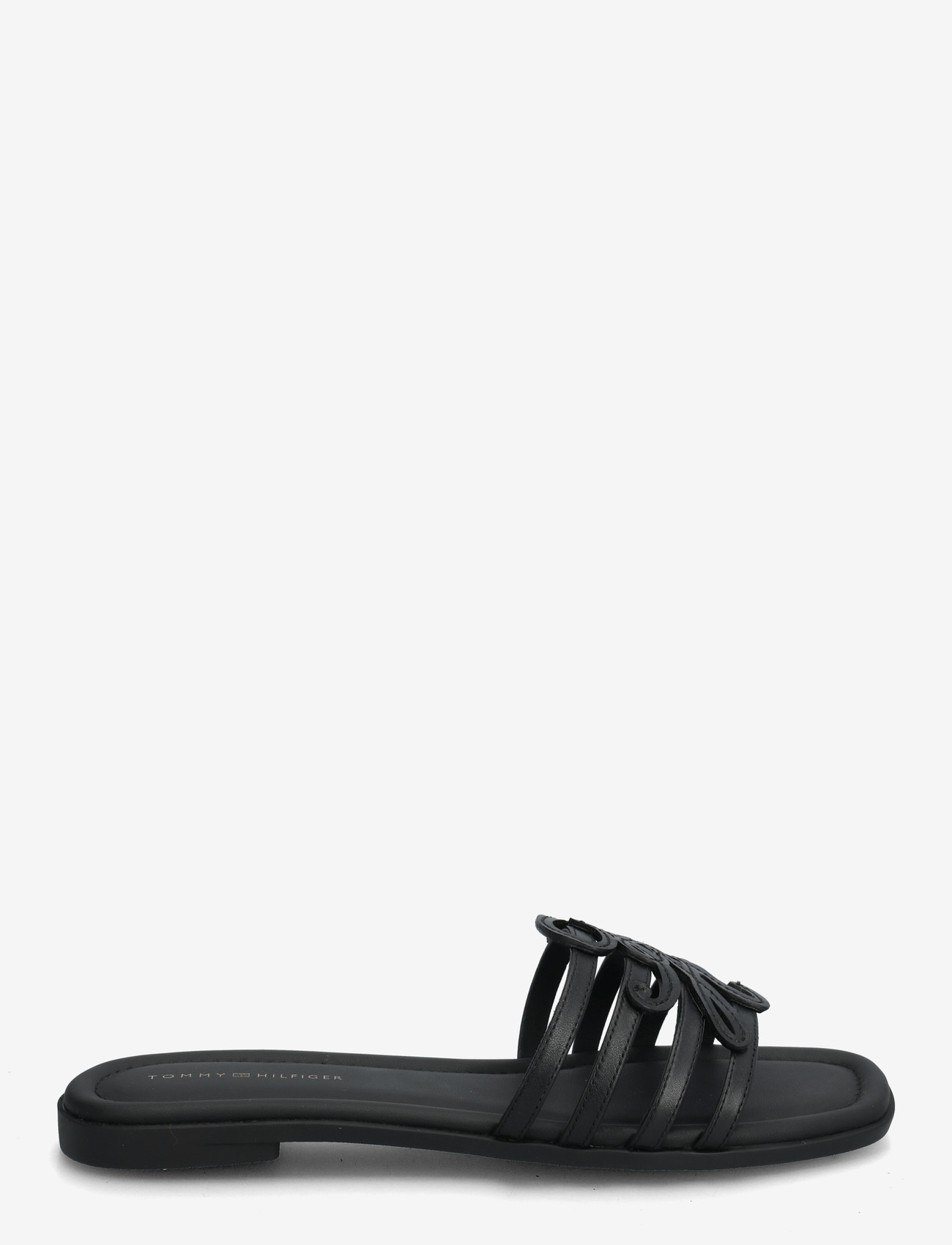 Tommy Hilfiger - TH SCRIPT FLAT MULE LTH - flat mules - black - 1
