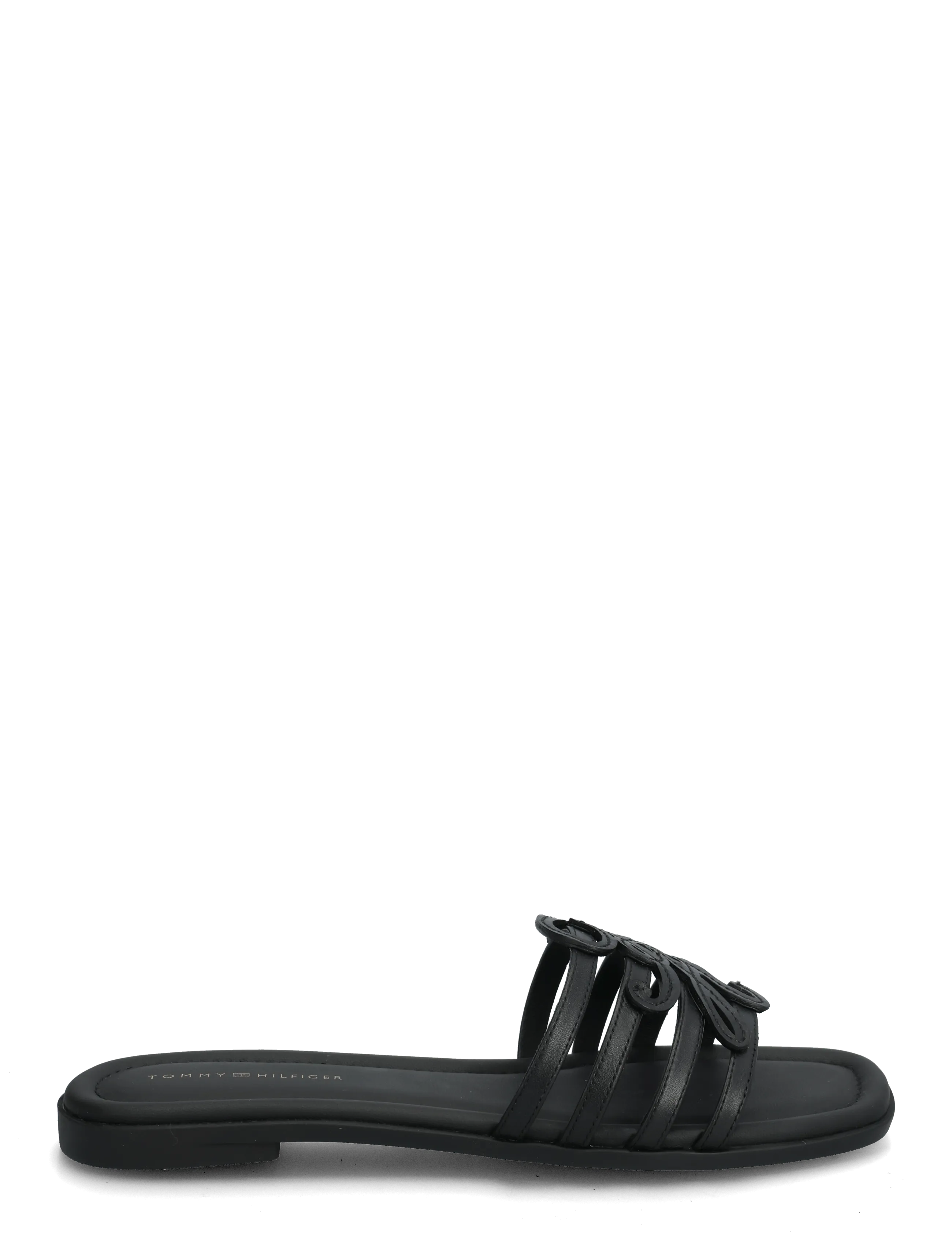 Tommy Hilfiger - TH SCRIPT FLAT MULE LTH - flade mules - black - 1