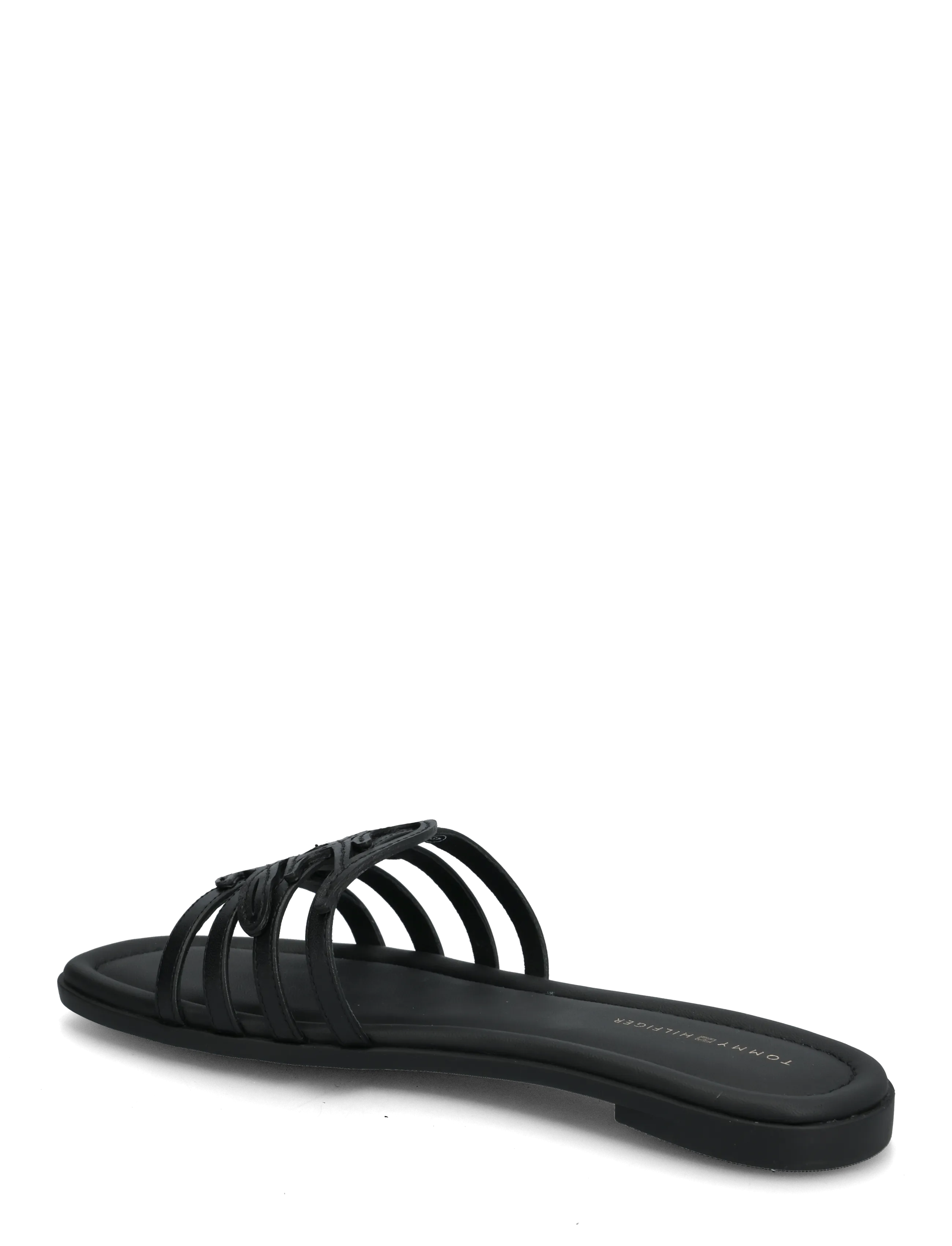 Tommy Hilfiger - TH SCRIPT FLAT MULE LTH - flade mules - black - 2