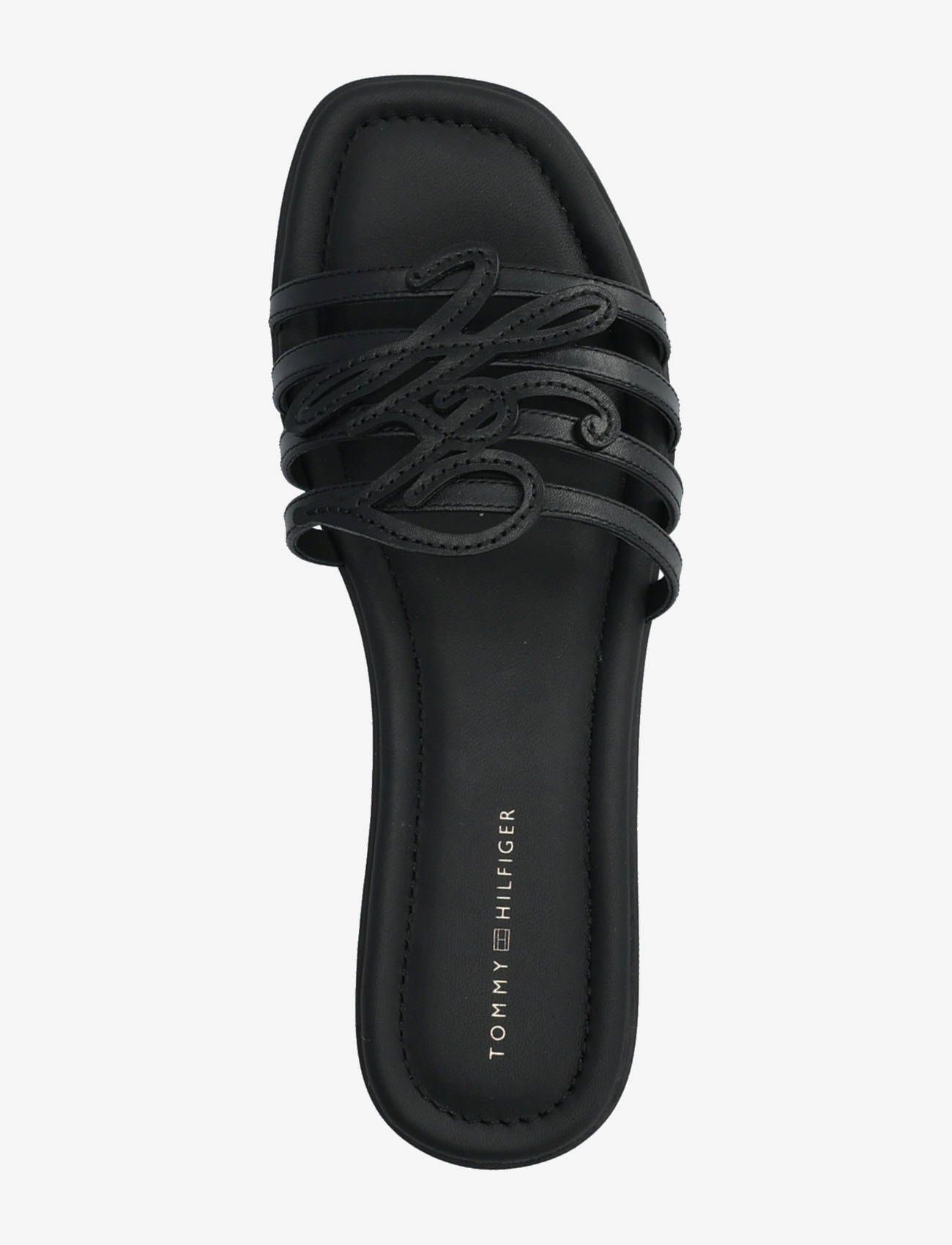 Tommy Hilfiger - TH SCRIPT FLAT MULE LTH - flat mules - black - 3
