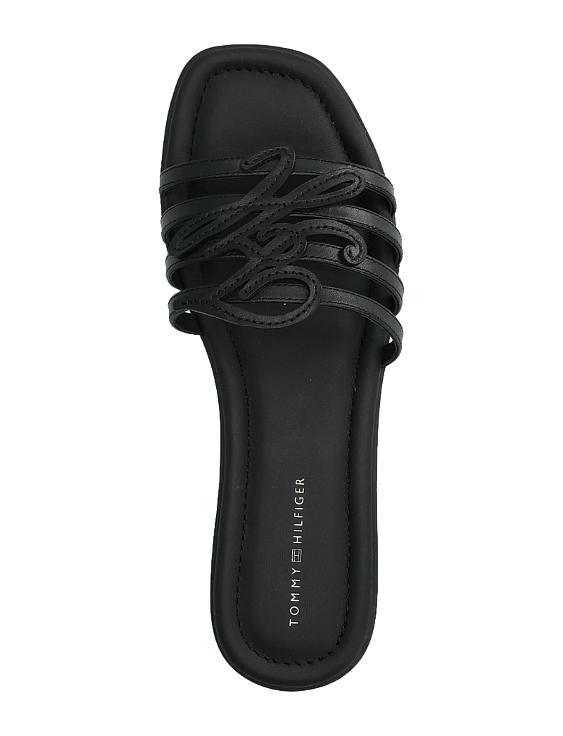 Tommy Hilfiger - TH SCRIPT FLAT MULE LTH - flat mules - black - 3