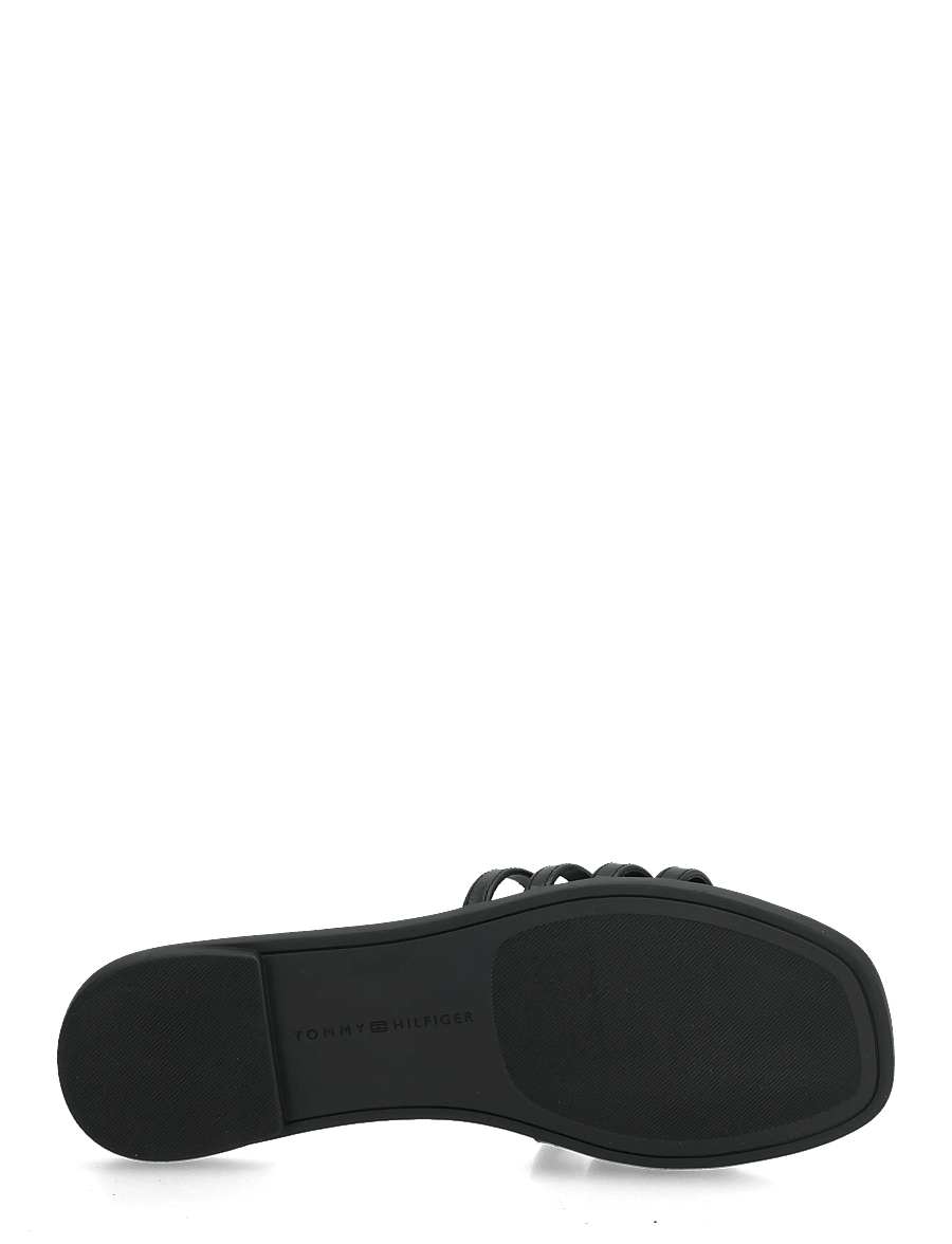 Tommy Hilfiger - TH SCRIPT FLAT MULE LTH - flade mules - black - 4