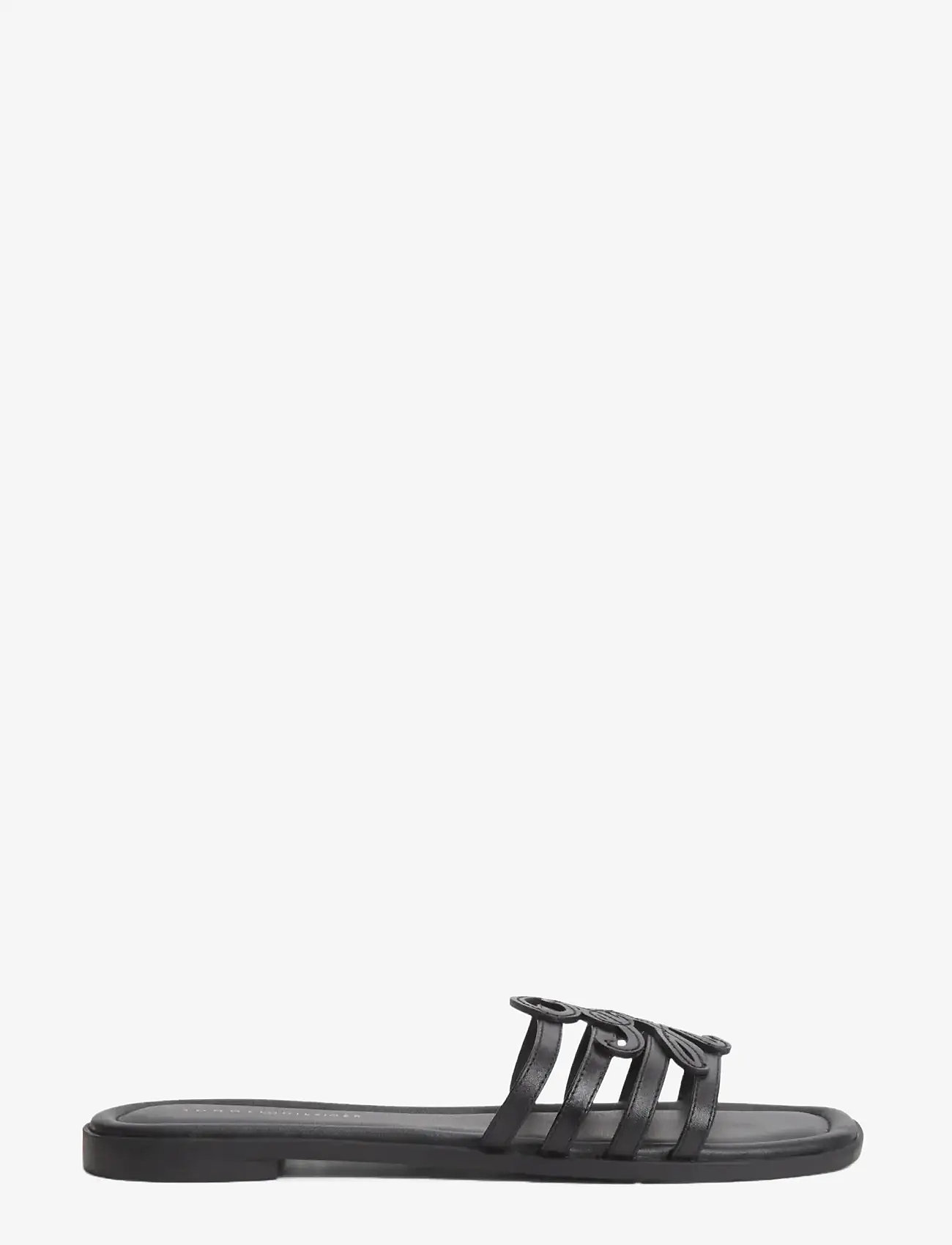 Tommy Hilfiger - TH SCRIPT FLAT MULE LTH - flat mules - black - 5