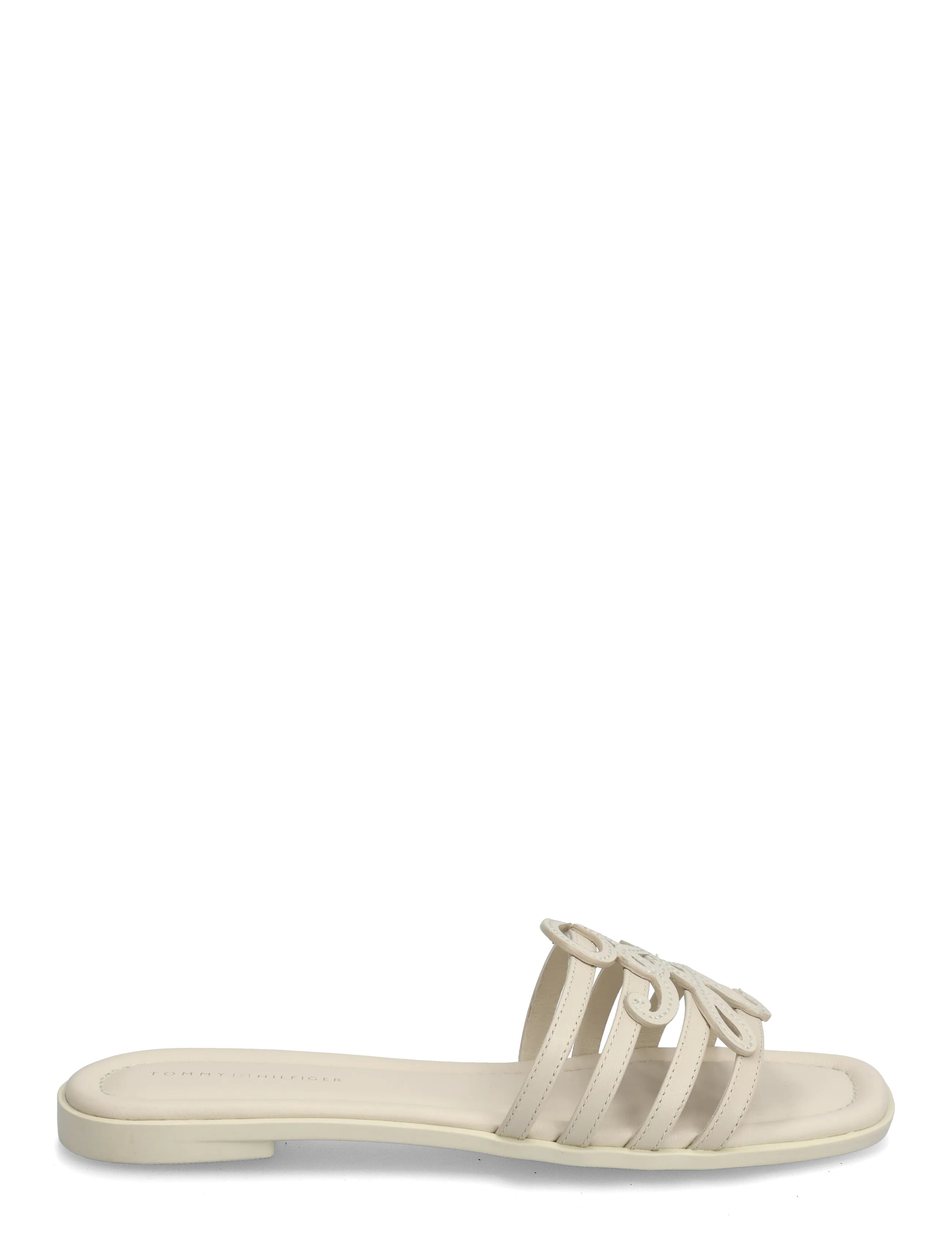 Tommy Hilfiger - TH SCRIPT FLAT MULE LTH - flade mules - classic beige - 1