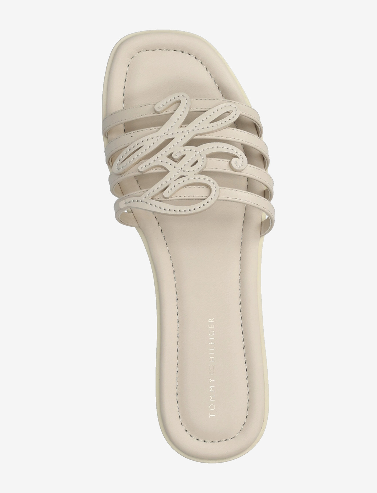 Tommy Hilfiger - TH SCRIPT FLAT MULE LTH - flat mules - classic beige - 3