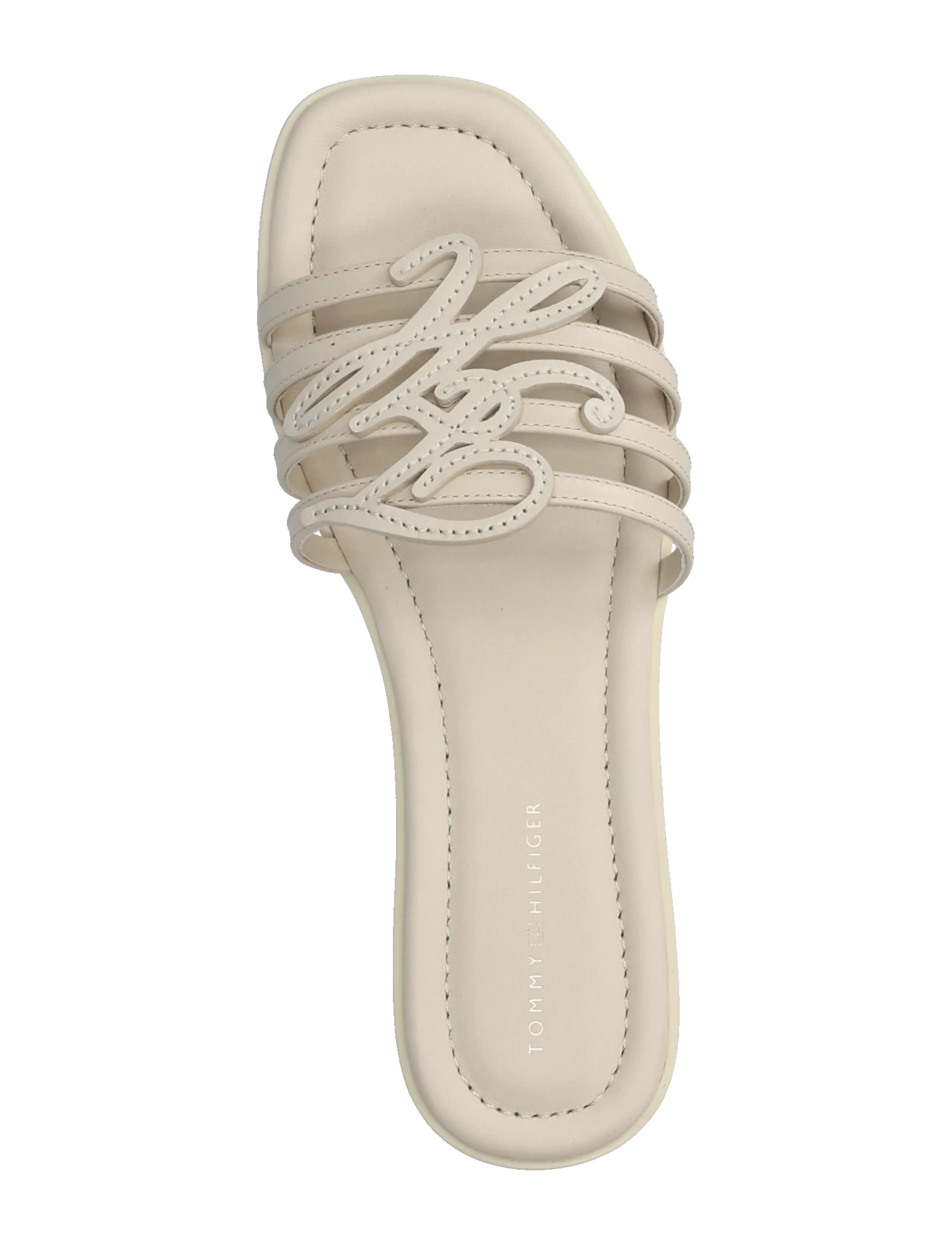 Tommy Hilfiger - TH SCRIPT FLAT MULE LTH - flade mules - classic beige - 3