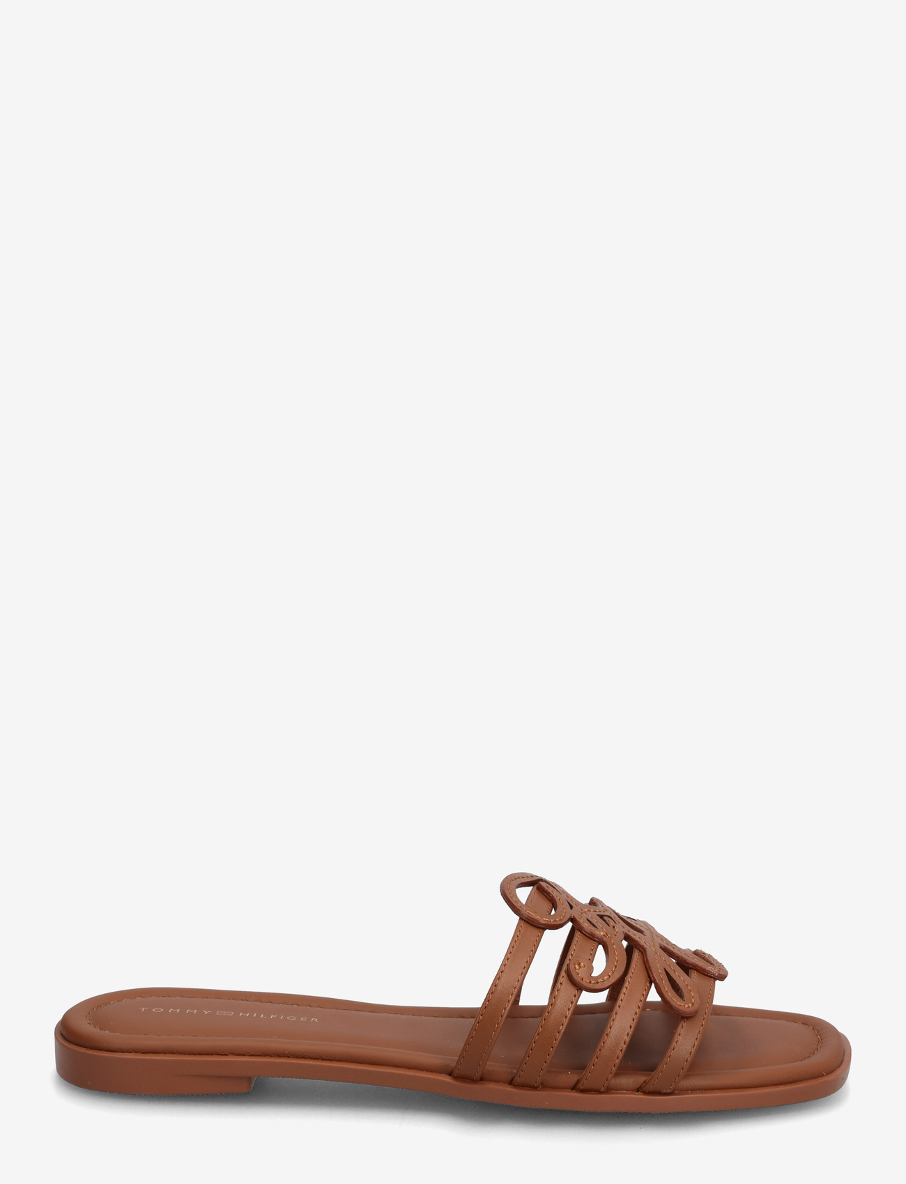 Tommy Hilfiger - TH SCRIPT FLAT MULE LTH - flache pantoletten - warm bronze - 1