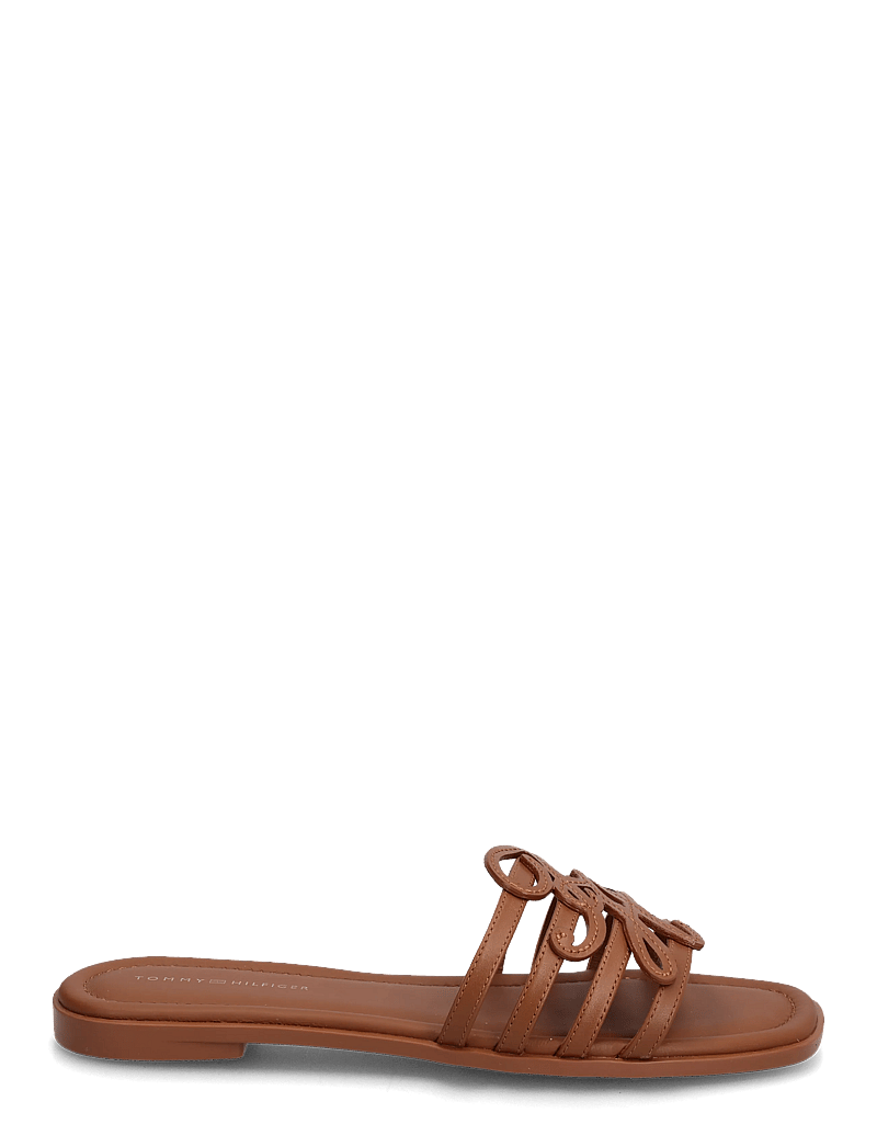Tommy Hilfiger - TH SCRIPT FLAT MULE LTH - flache pantoletten - warm bronze - 1
