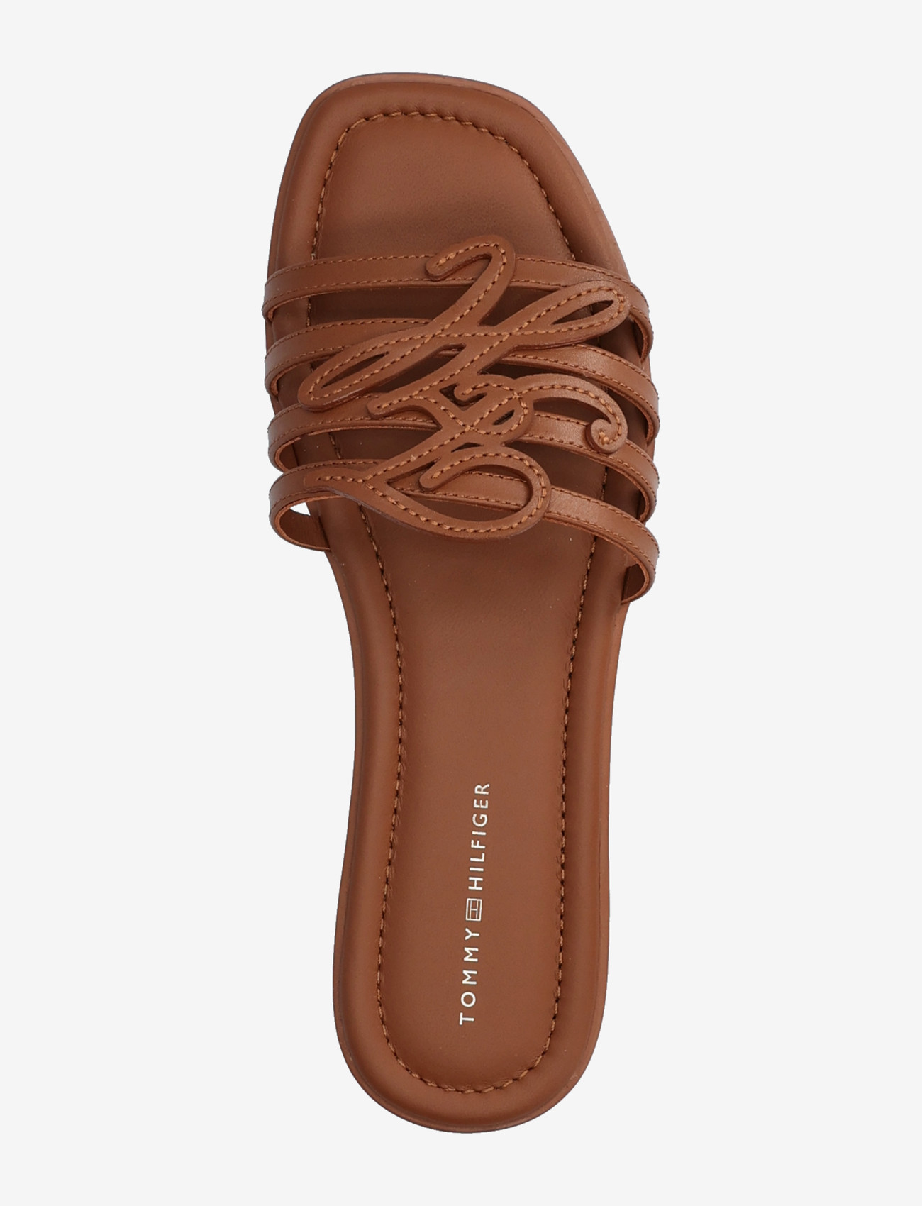 Tommy Hilfiger - TH SCRIPT FLAT MULE LTH - flache pantoletten - warm bronze - 3