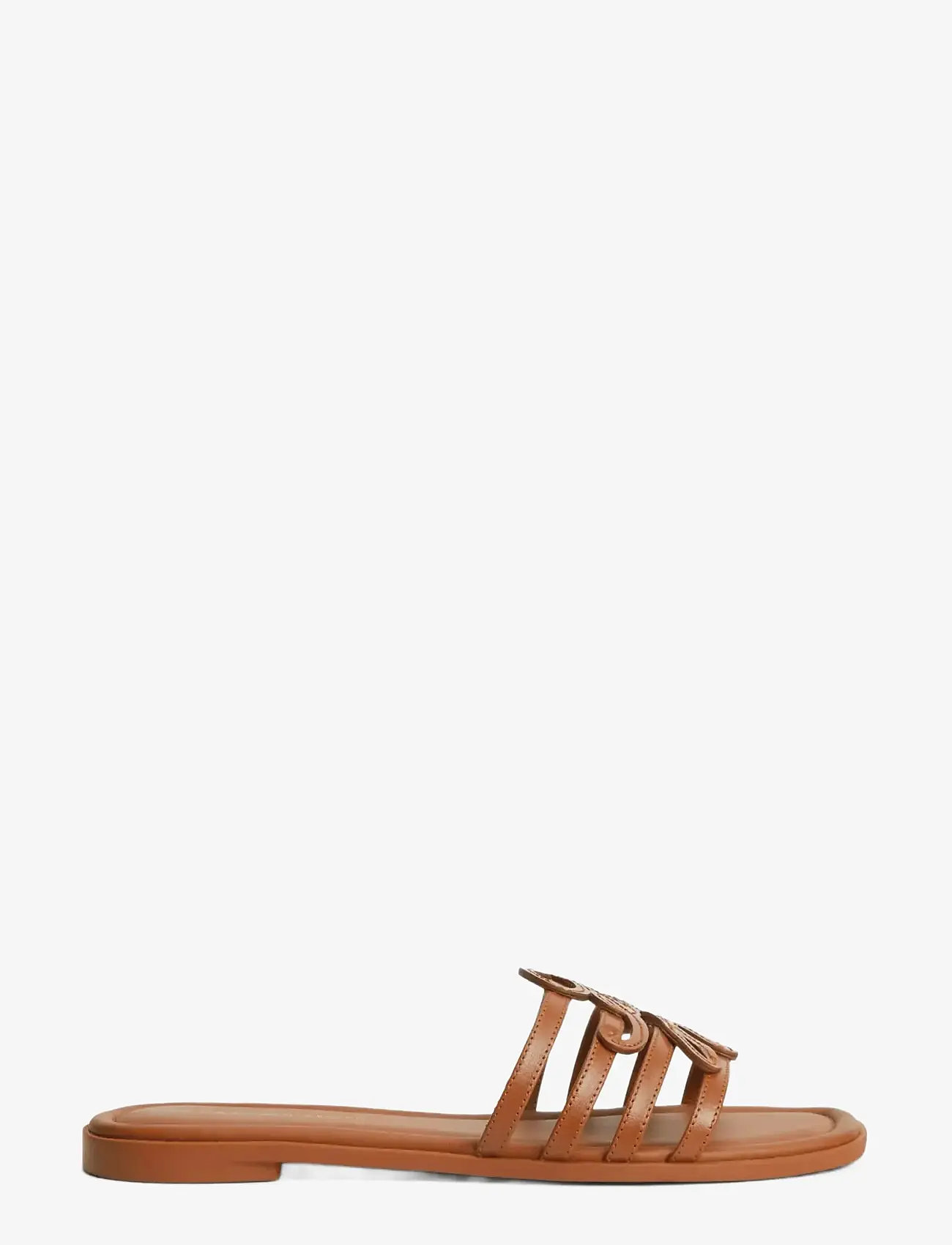 Tommy Hilfiger - TH SCRIPT FLAT MULE LTH - flache pantoletten - warm bronze - 5