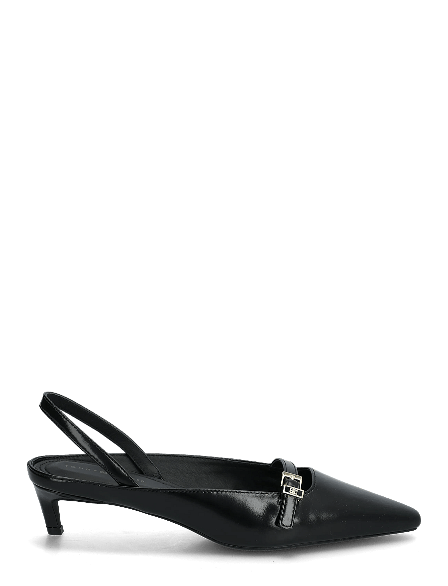 Tommy Hilfiger - TH BUCKLE KITTEN SLINGBACK PUMP - slingbacks med hæle - black - 1