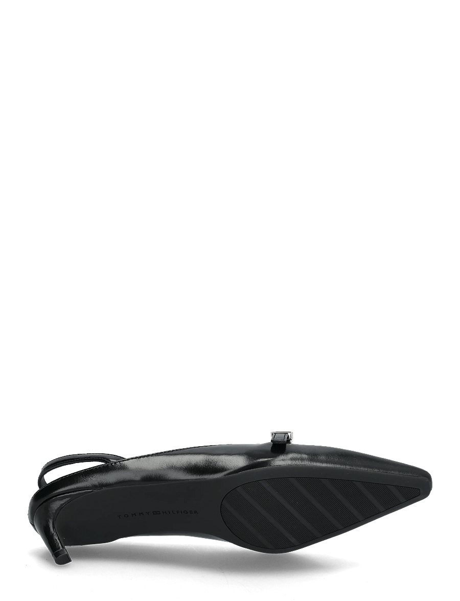 Tommy Hilfiger - TH BUCKLE KITTEN SLINGBACK PUMP - slingbacks med hæle - black - 4