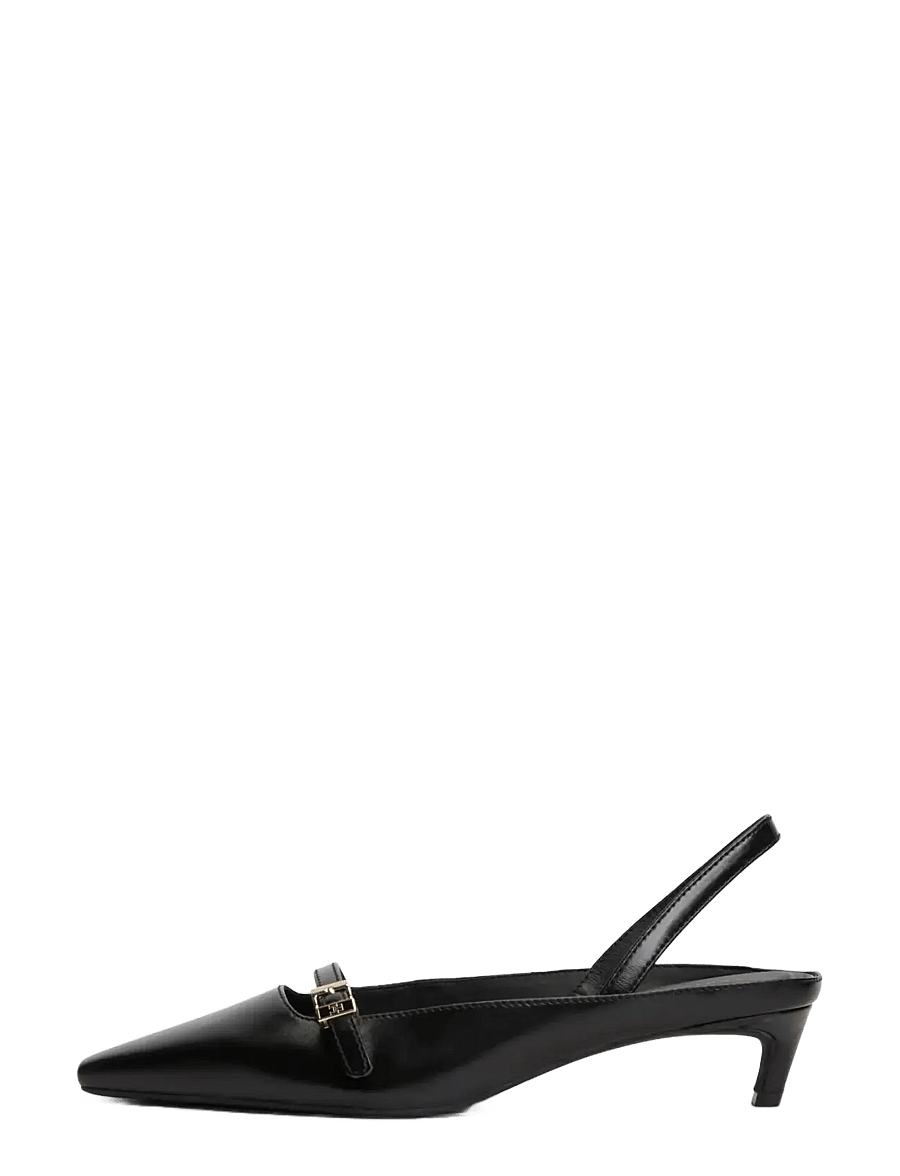 Tommy Hilfiger - TH BUCKLE KITTEN SLINGBACK PUMP - slingbacks med hæle - black - 5