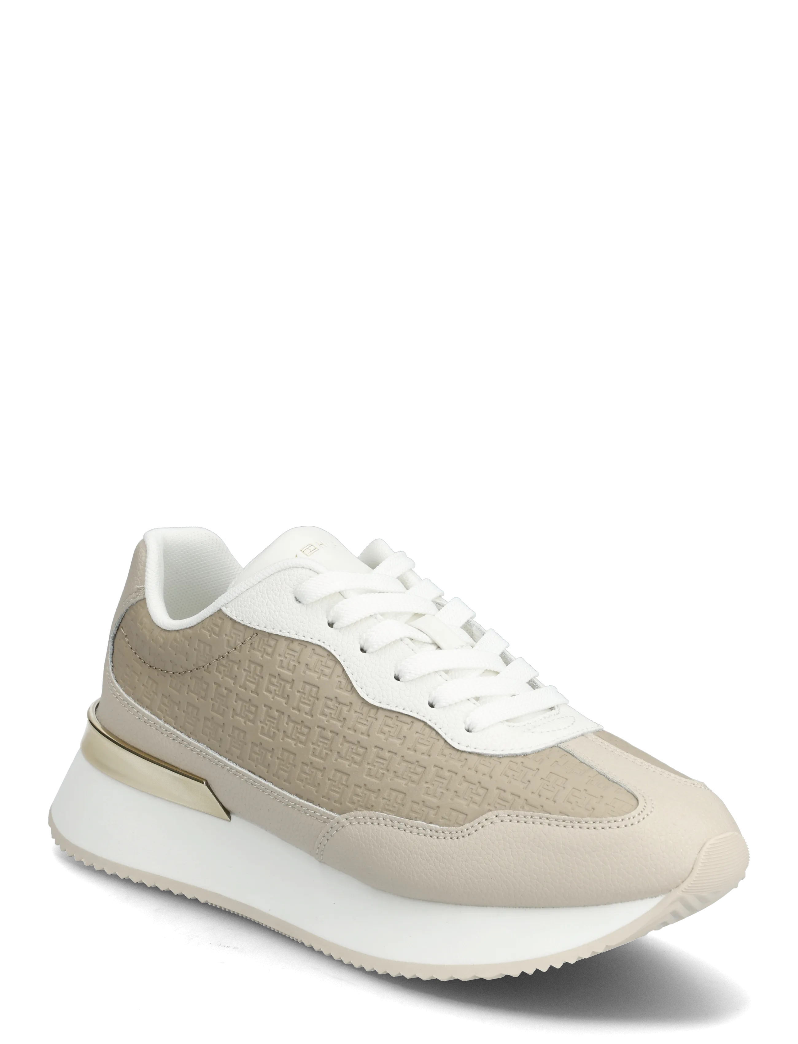 Tommy Hilfiger TH CHIC MONOGRAM RUNNER - Transitional Layering - CLASSIC BEIGE SANDALWOOD / white