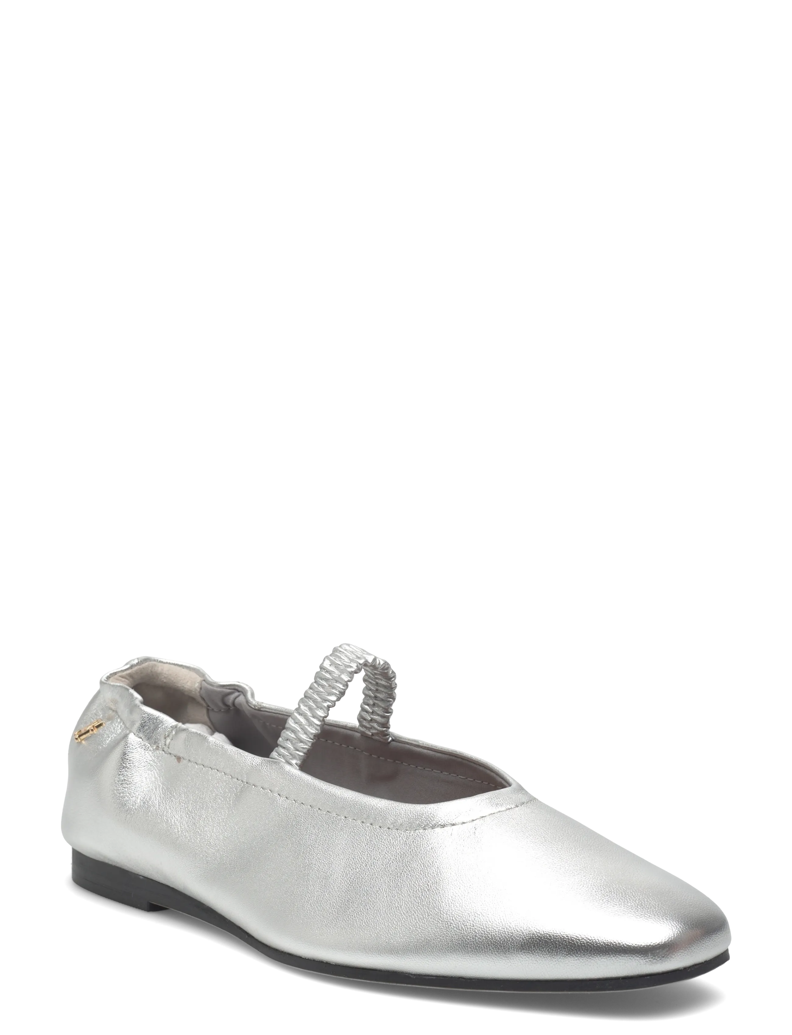 Tommy Hilfiger Silver Lth Ellastic Ballerina, 38, Schuhe, Silber - Ballerinas, Frauen
