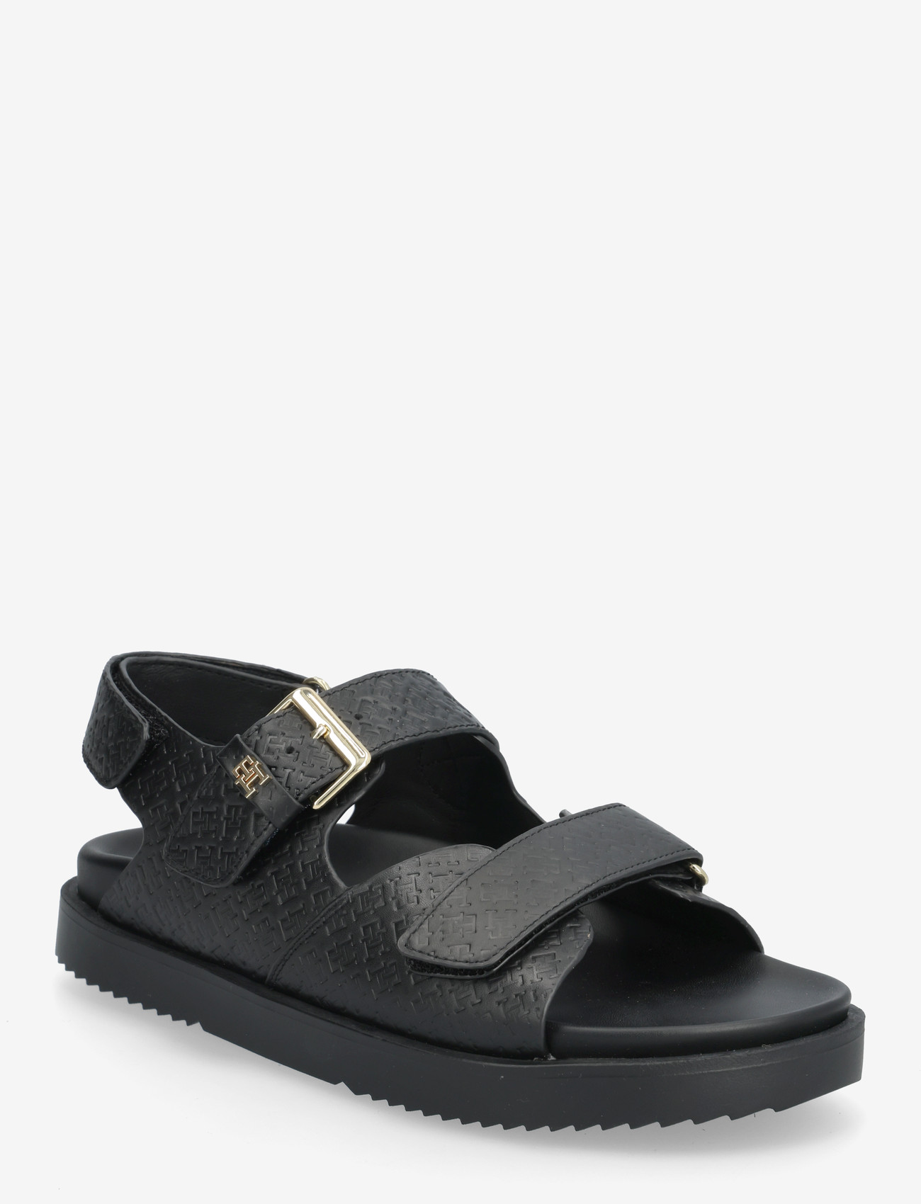 Tommy Hilfiger - ADJUSTABLE DOUBLE STRAP SANDAL - flade sandaler - black - 0
