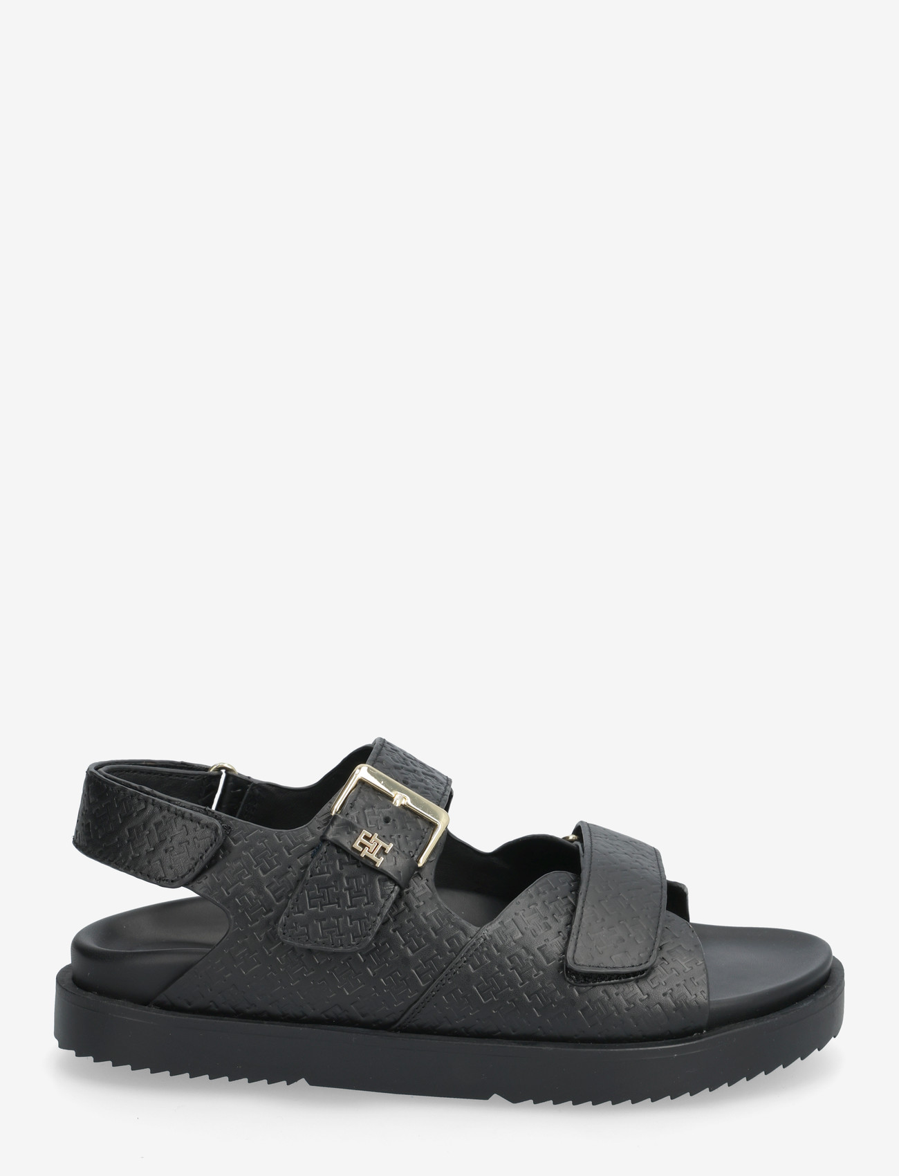 Tommy Hilfiger - ADJUSTABLE DOUBLE STRAP SANDAL - flade sandaler - black - 1