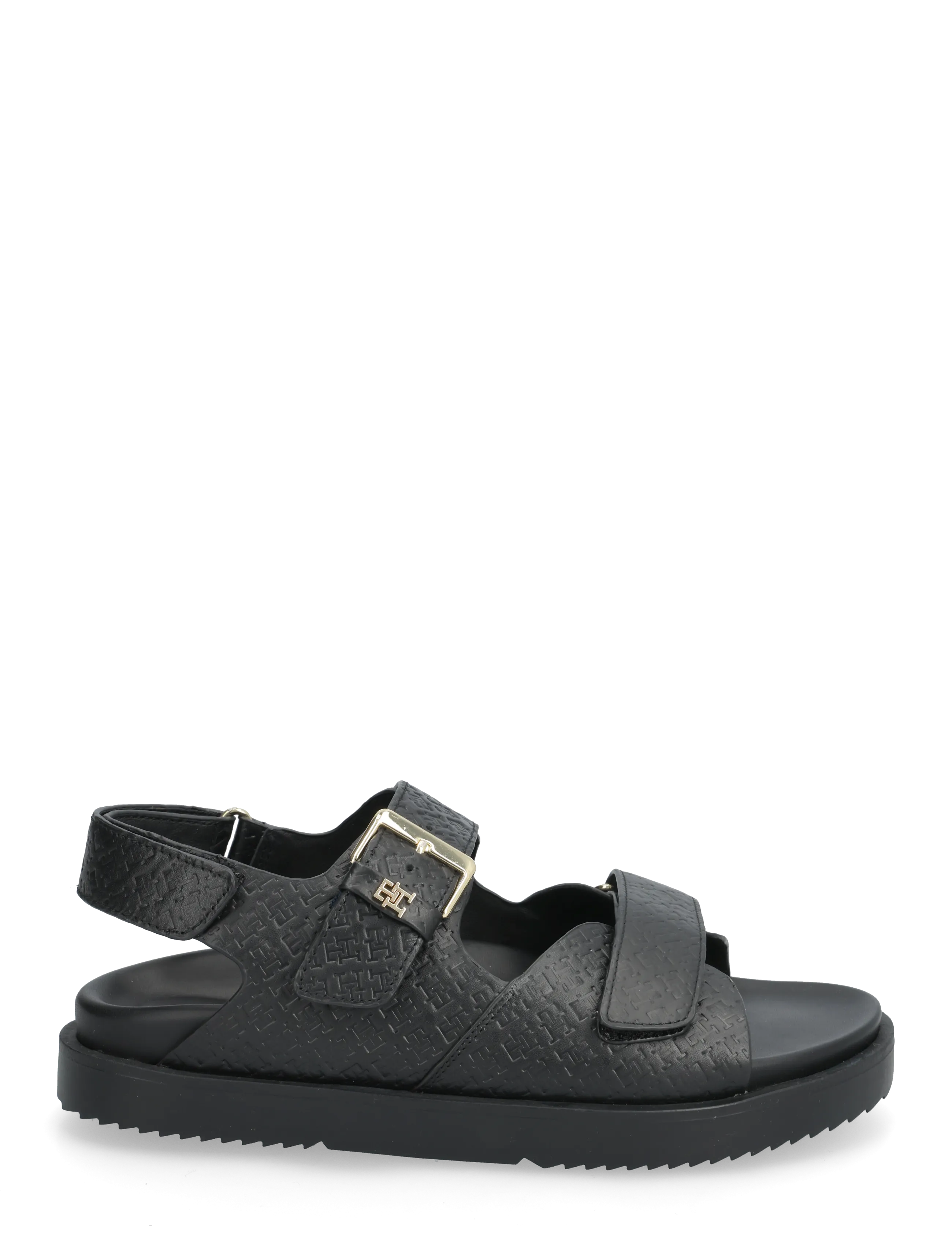 Tommy Hilfiger - ADJUSTABLE DOUBLE STRAP SANDAL - flade sandaler - black - 1