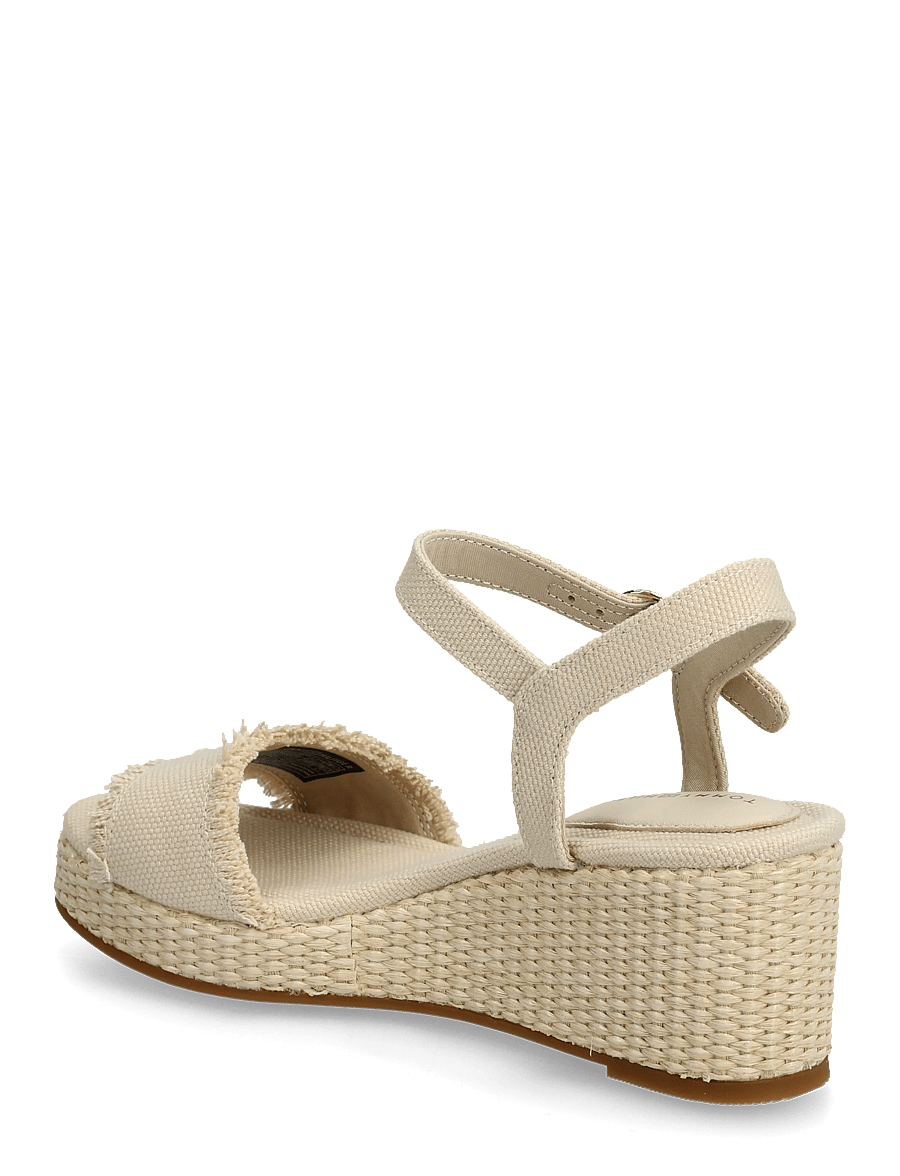 Tommy Hilfiger - MID WOVEN WEDGE ESPAD FRINGE - espadrilles mit absatz - classic beige - 2