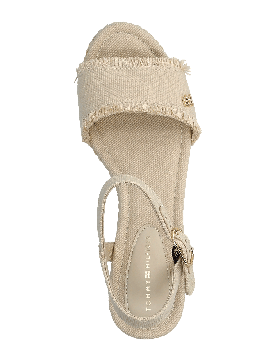 Tommy Hilfiger - MID WOVEN WEDGE ESPAD FRINGE - espadrilles mit absatz - classic beige - 3