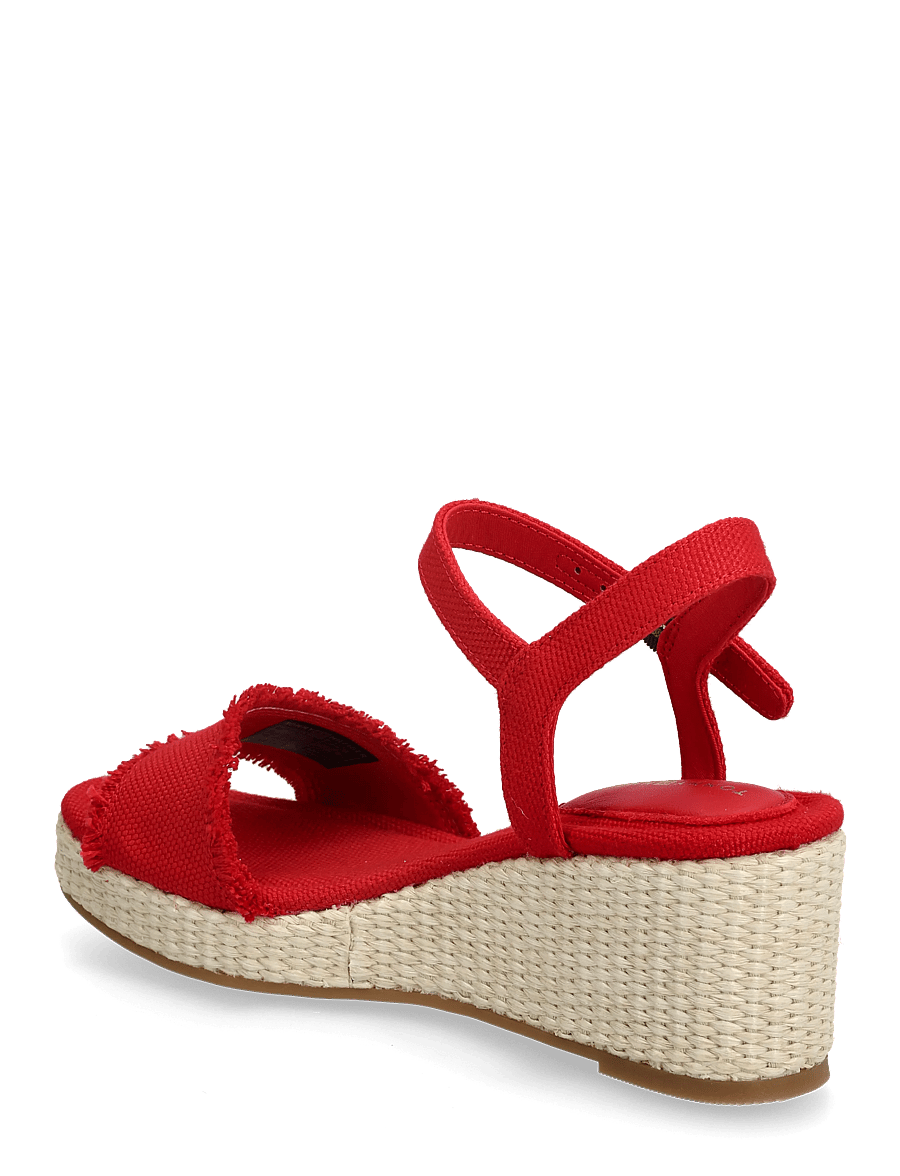 Tommy Hilfiger - MID WOVEN WEDGE ESPAD FRINGE - espadrilles mit absatz - primary red - 2