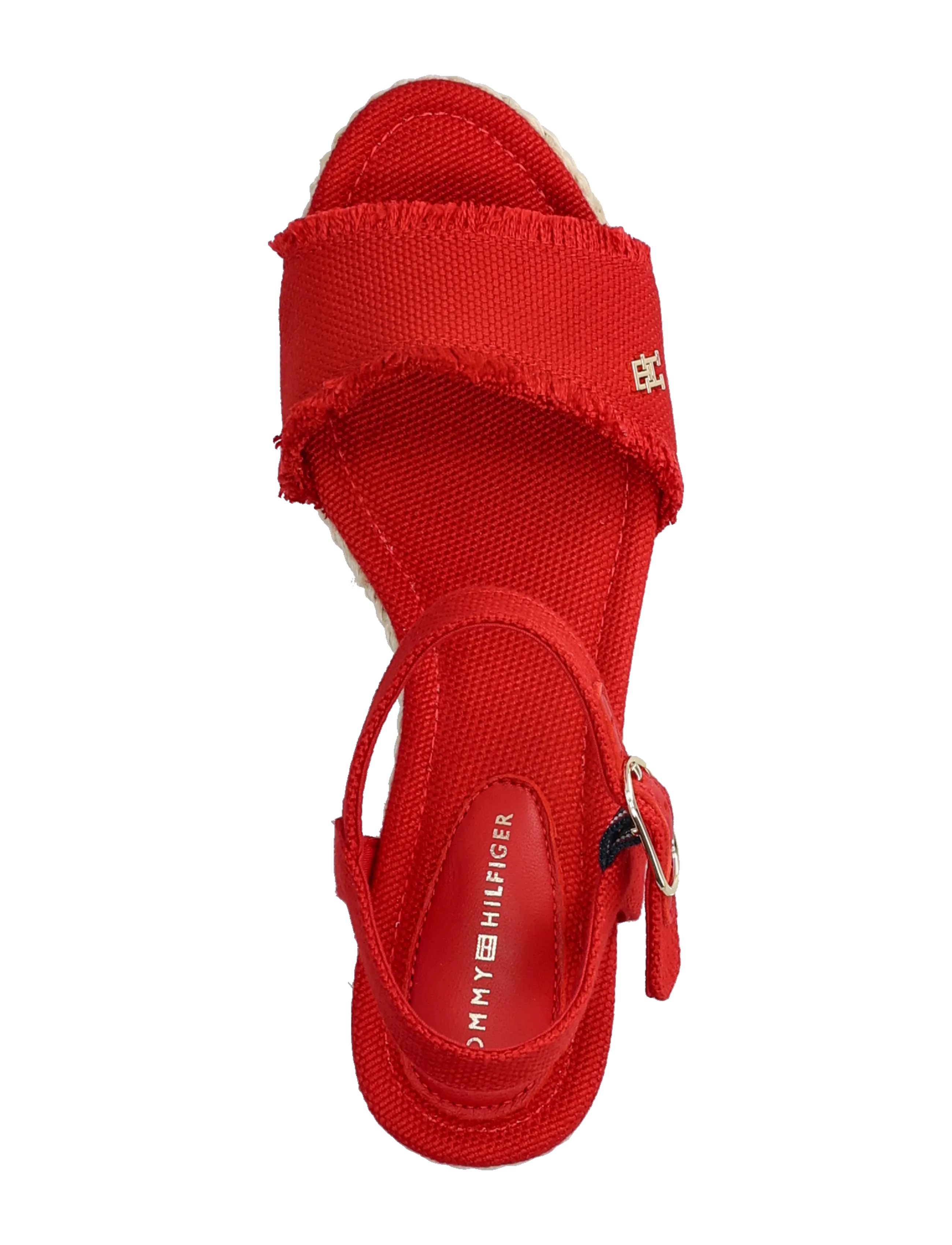 Tommy Hilfiger - MID WOVEN WEDGE ESPAD FRINGE - højhælede espadrillos - primary red - 3