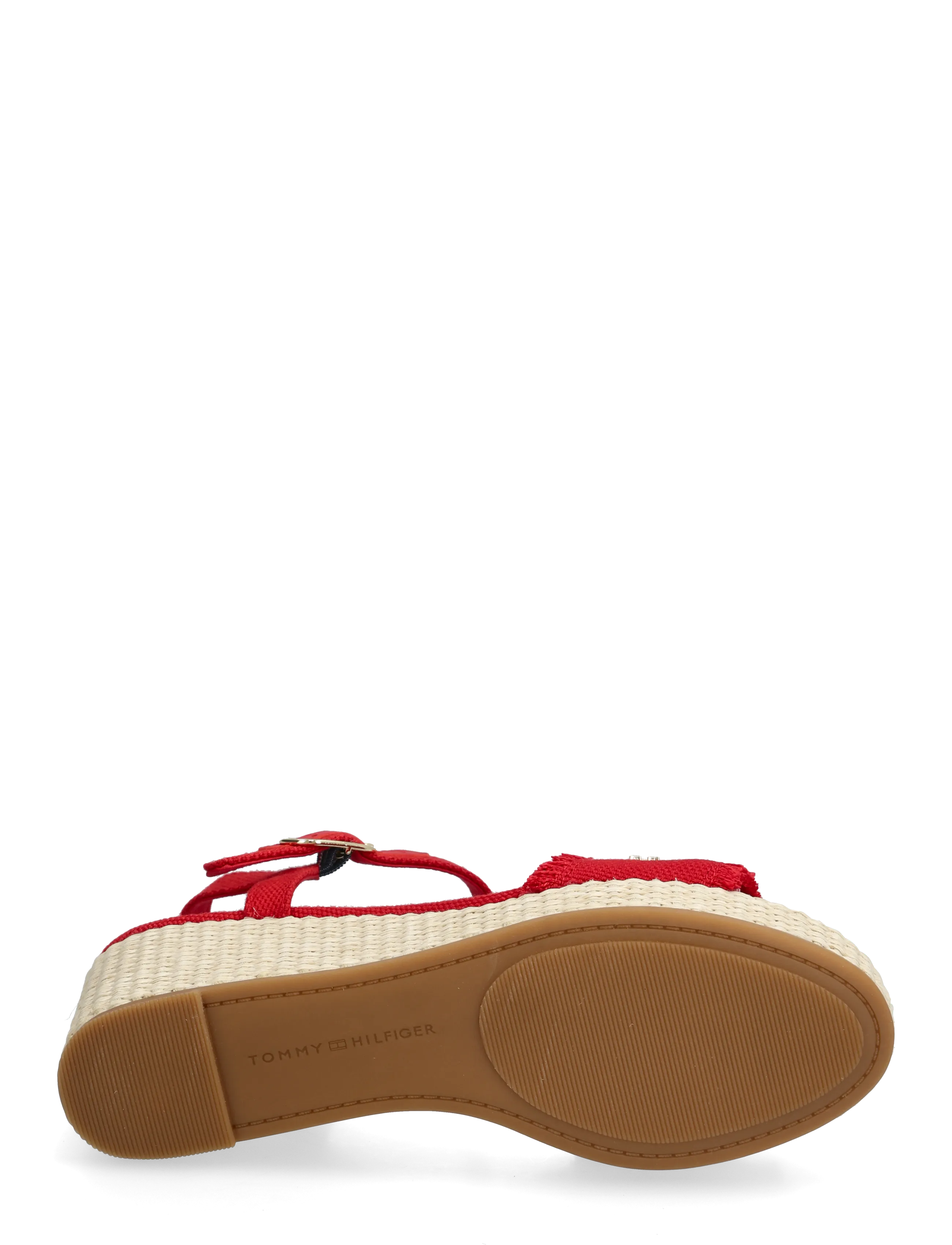 Tommy Hilfiger - MID WOVEN WEDGE ESPAD FRINGE - højhælede espadrillos - primary red - 4