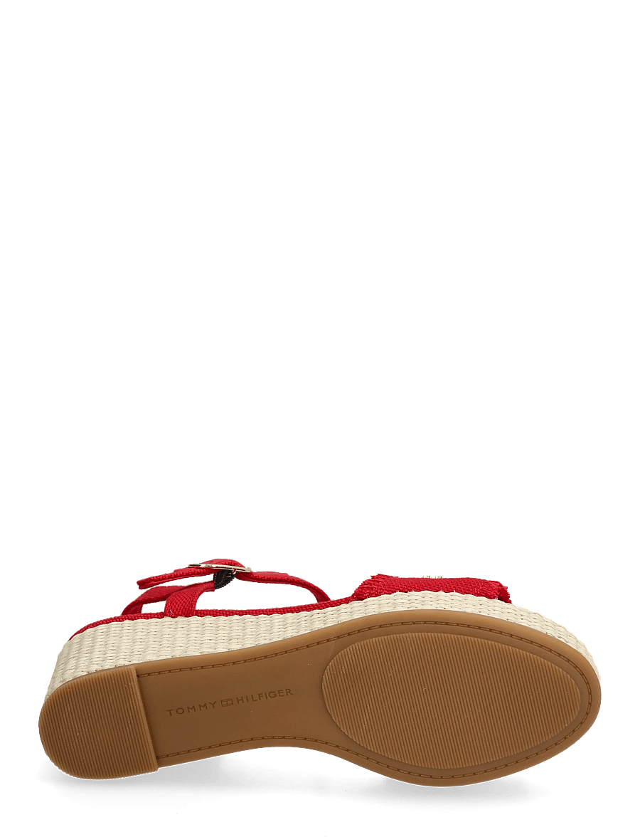 Tommy Hilfiger - MID WOVEN WEDGE ESPAD FRINGE - espadrilles mit absatz - primary red - 4