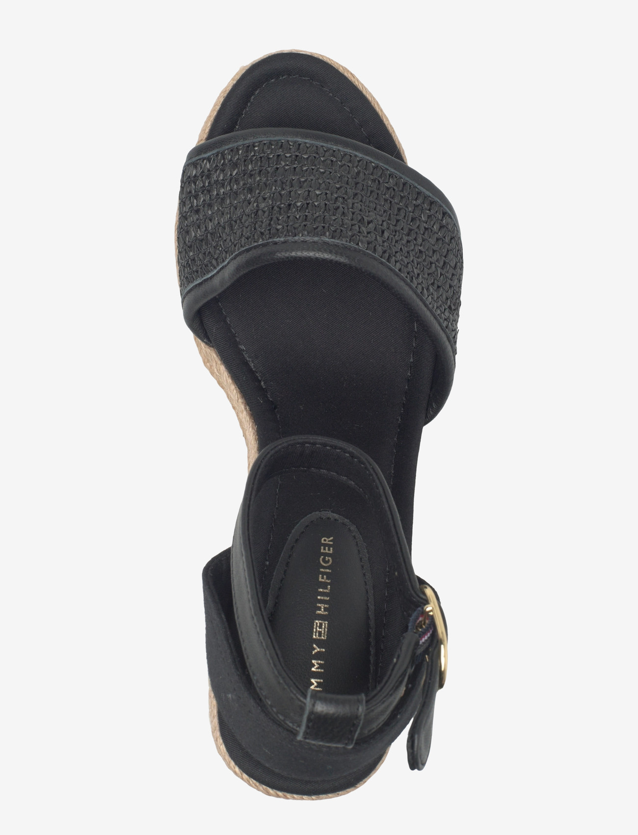 Tommy Hilfiger - HIGH WEDGE ESPAD RAFFIA - kontsaga espadrillid - black - 3
