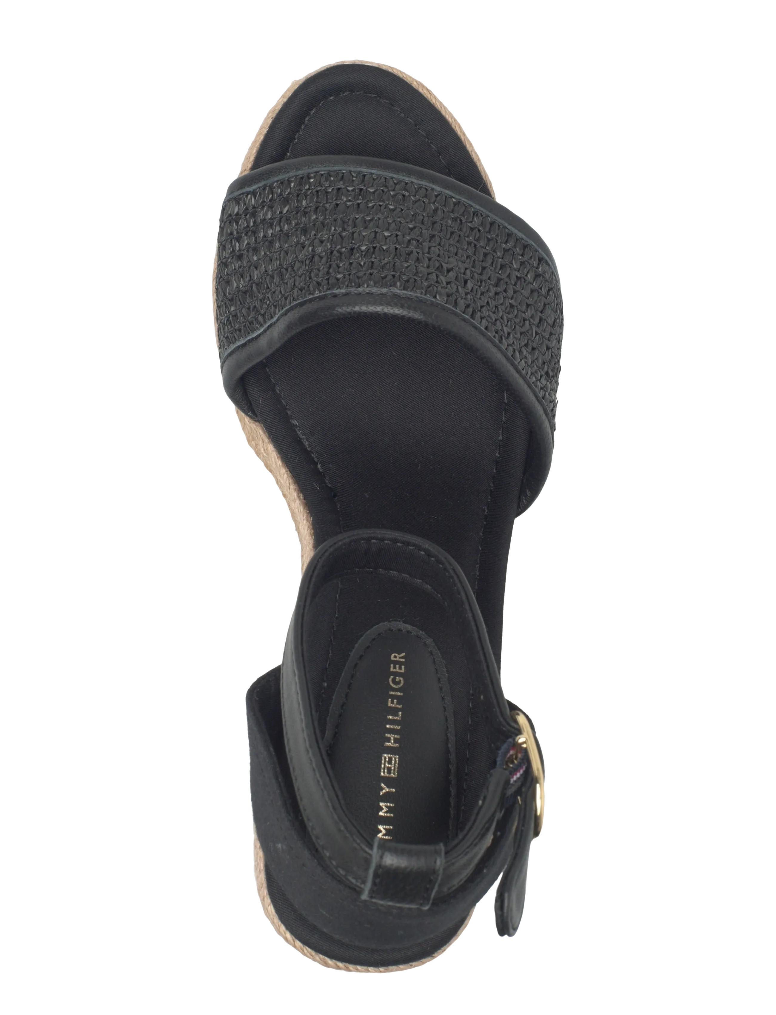 Tommy Hilfiger - HIGH WEDGE ESPAD RAFFIA - heeled espadrilles - black - 3