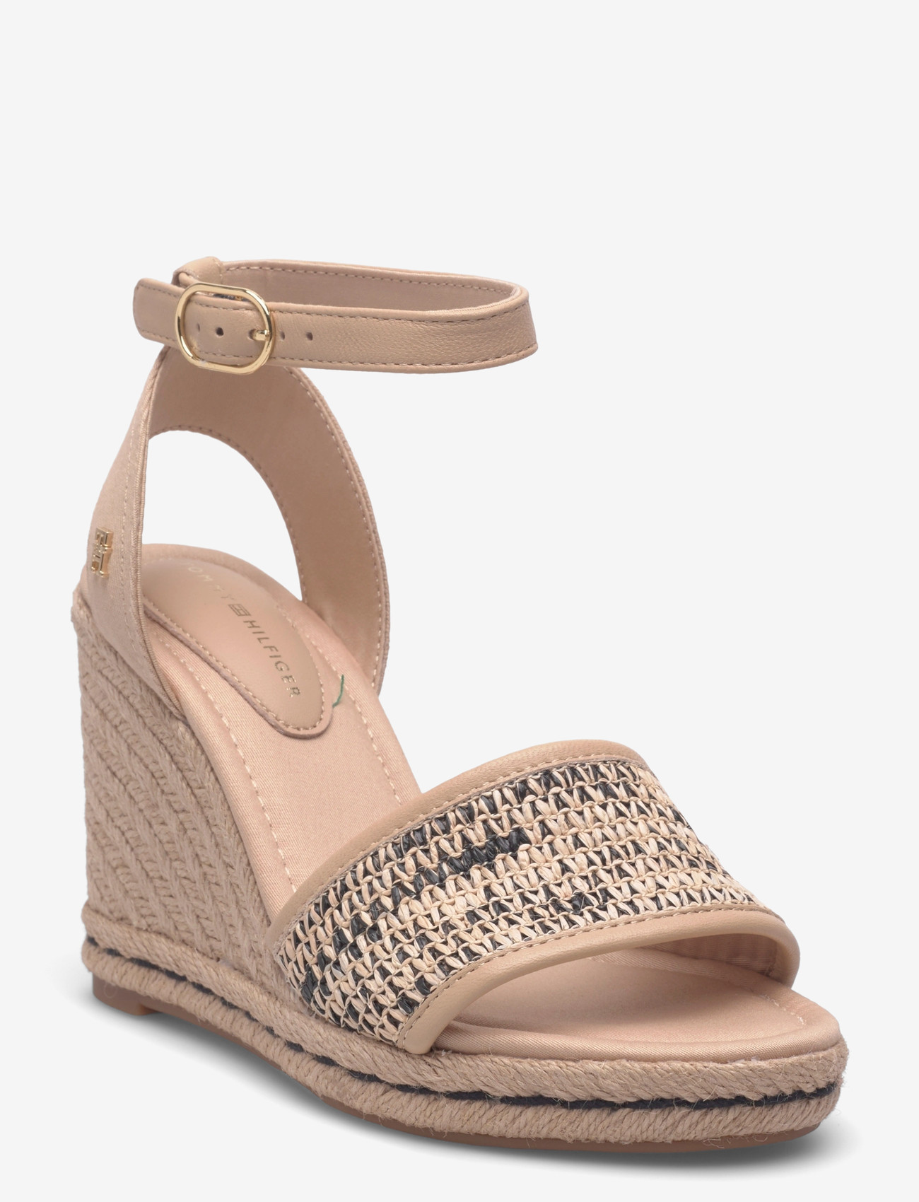 Tommy Hilfiger - HIGH WEDGE ESPAD RAFFIA - højhælede espadrillos - natural black - 0