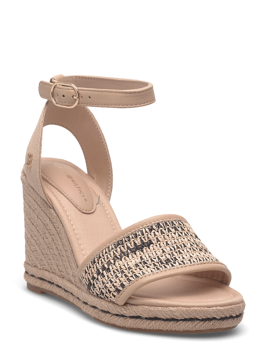 Tommy Hilfiger - HIGH WEDGE ESPAD RAFFIA - kontsaga espadrillid - natural black - 0