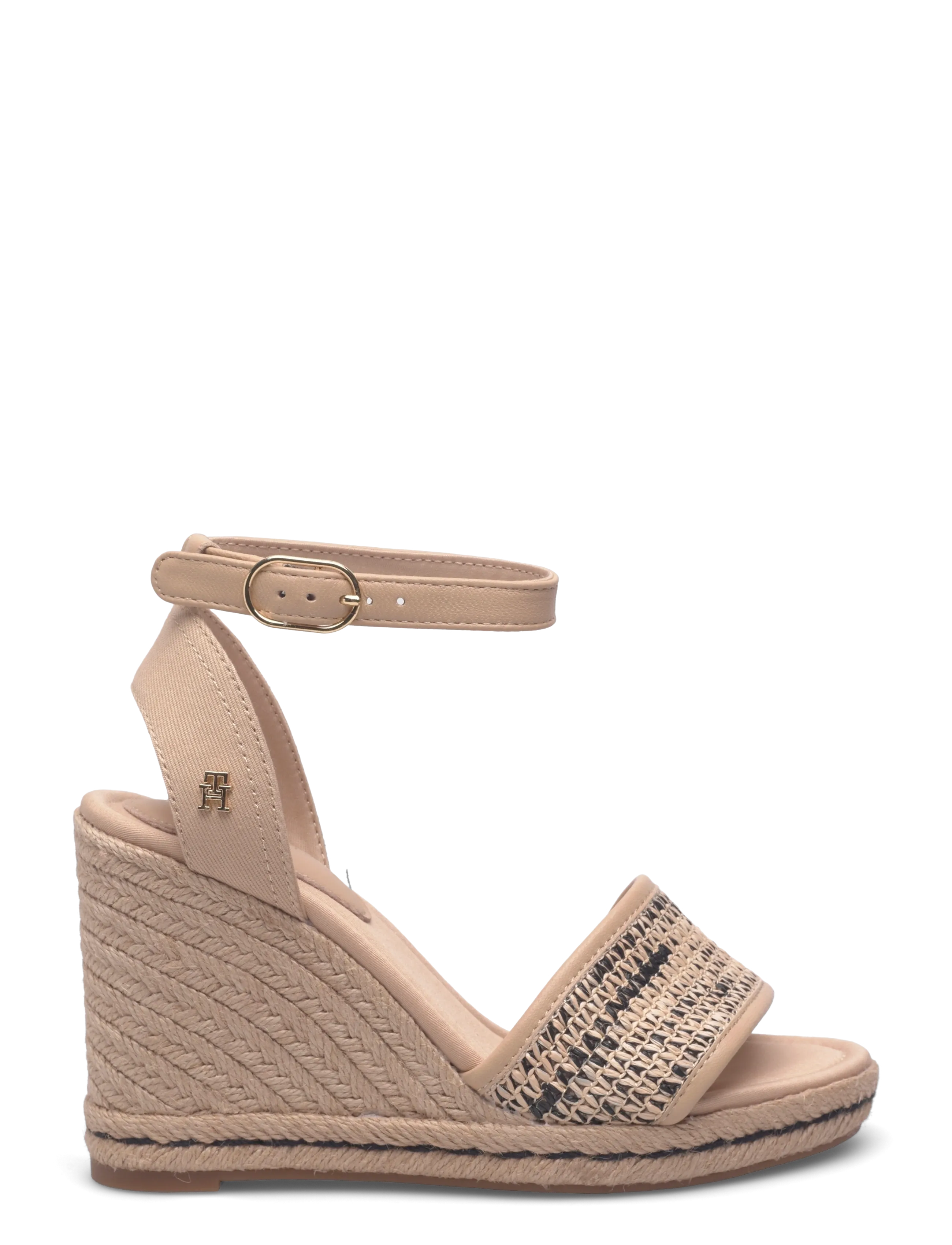 Tommy Hilfiger - HIGH WEDGE ESPAD RAFFIA - espadrillur með hæl - natural black - 1